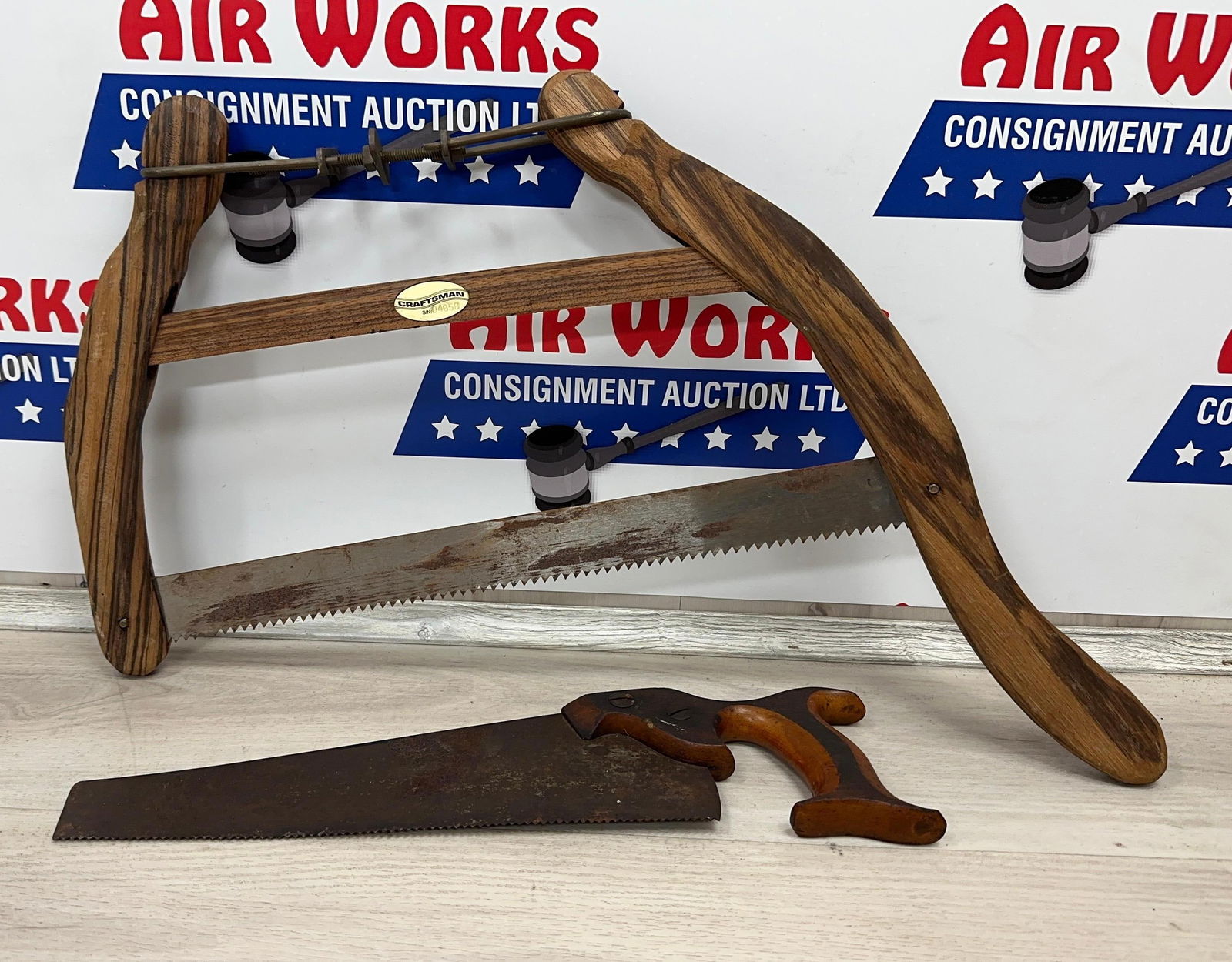 CRAFTSMAN SALESMAN SAMPLE BOW SAW AND MINI HANDSAW: Load-out Pick up for all online purchases for Antiques & collectibles is Monday, Tuesday, Wednesday, February 23rd, 24th, 25th At our shipper's location. We do offer shipping on all items shippable wi
