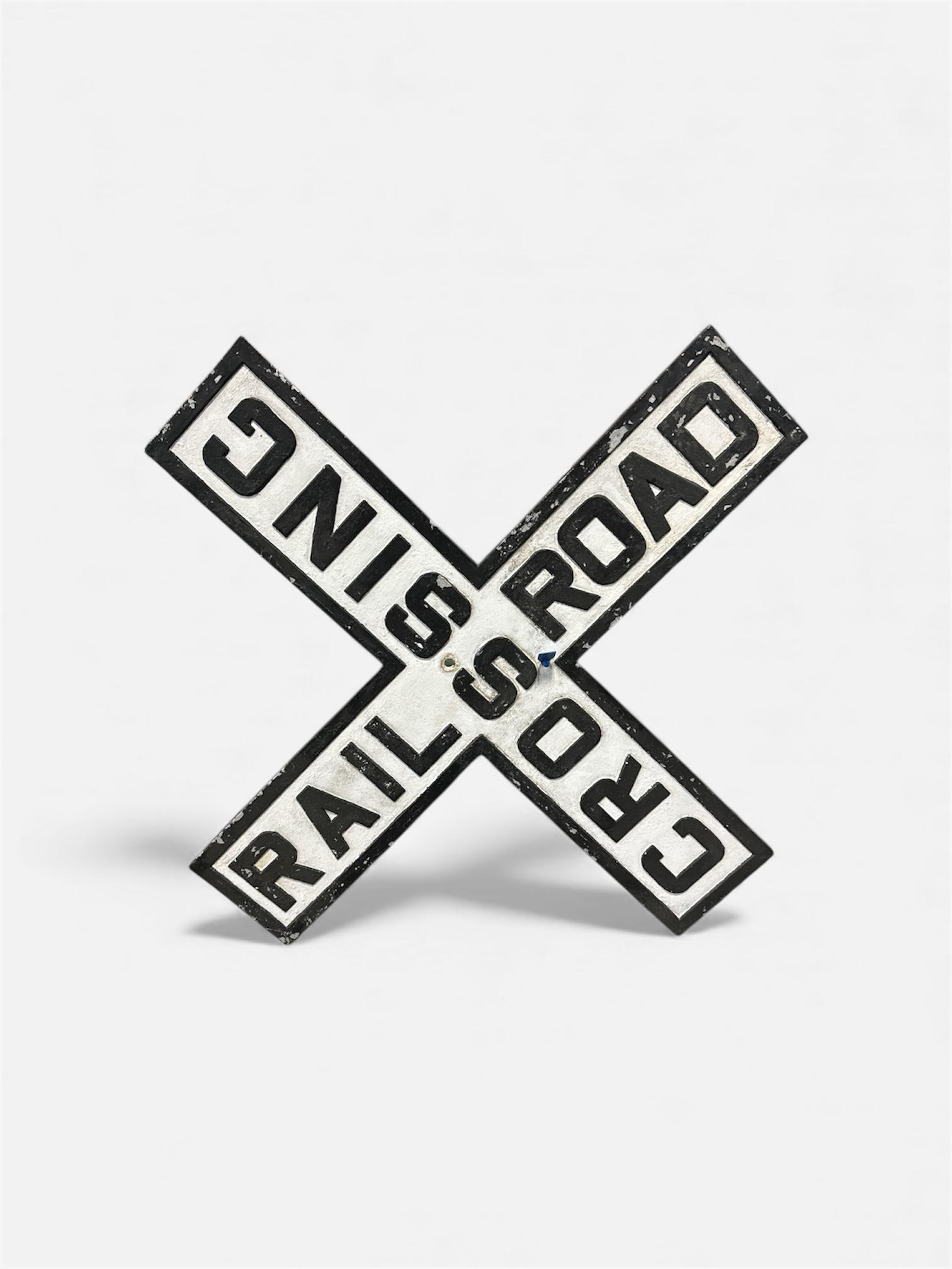 RAILROAD SIGN CAST ALUMINUM: Load-out Pick up for all online purchases for Antiques & collectibles is Monday, Tuesday, Wednesday, February 23rd, 24th, 25th At our shipper's location. We do offer shipping on all items shippable wi