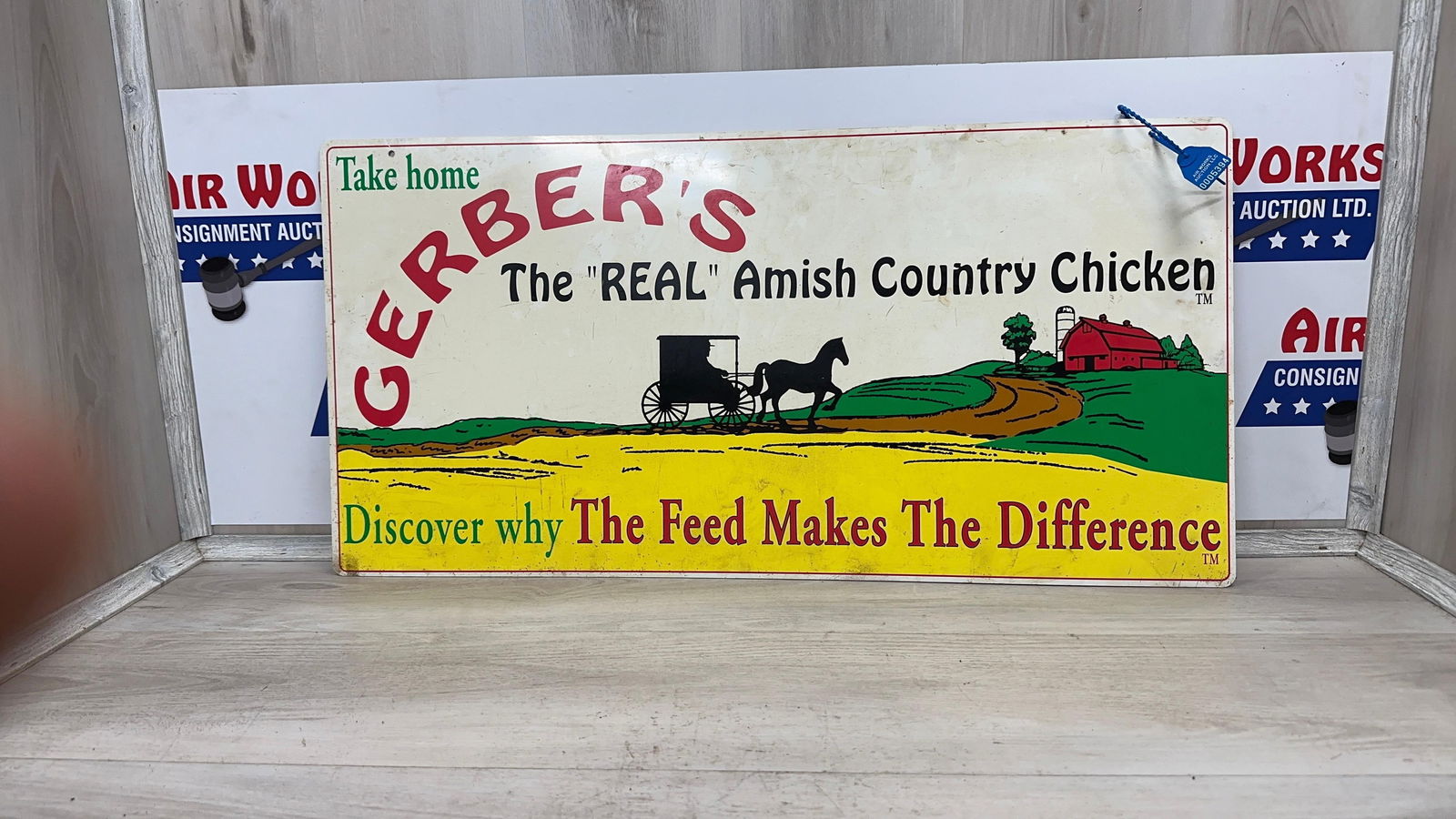 GERBER CHICKEN SIGN. PLASTIC: Load-out Pick up for all online purchases for Antiques & collectibles is Monday, Tuesday, Wednesday, February 23rd, 24th, 25th At our shipper's location. We do offer shipping on all items shippable wi