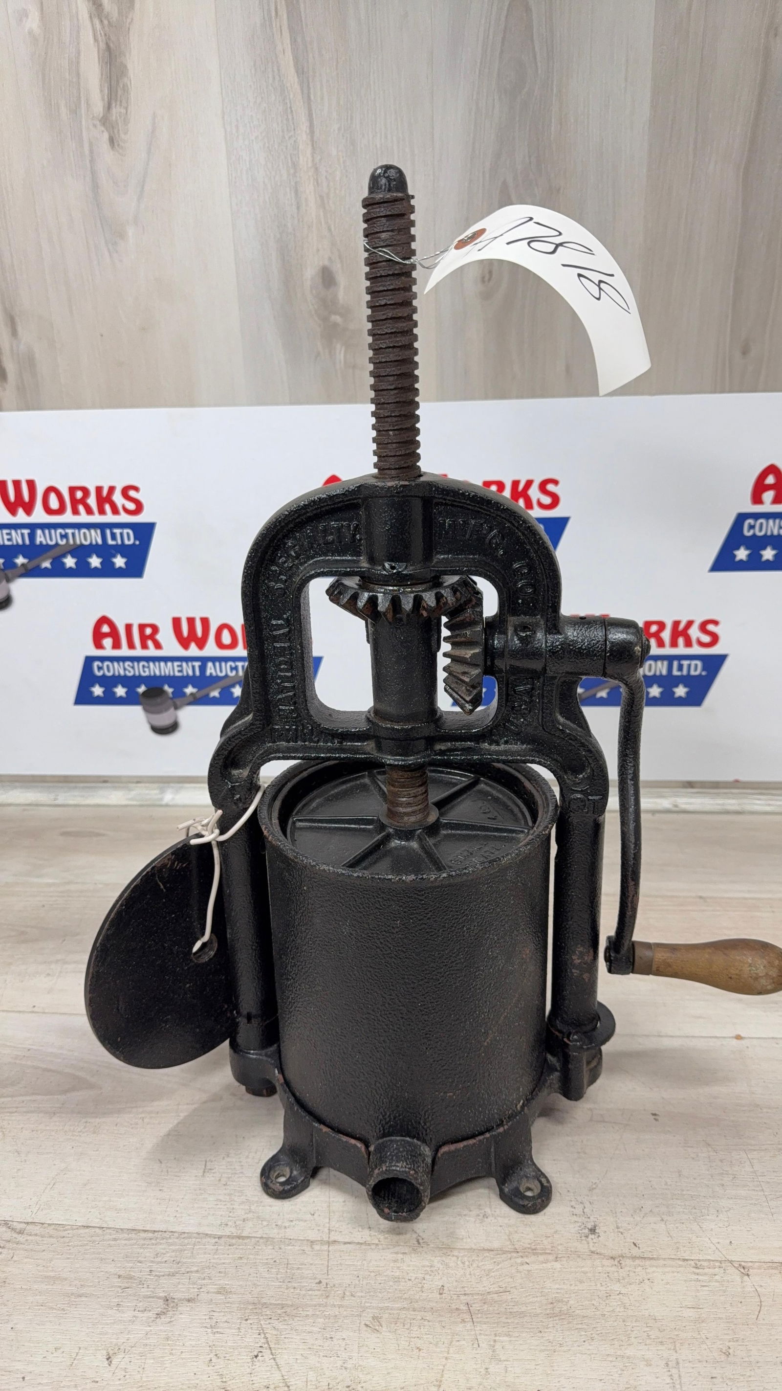 SMALL NATIONAL SAUSAGE STUFFER WITH SMALL PLATE AND SCREEN: Load-out Pick up for all online purchases for Antiques & collectibles is Monday, Tuesday, Wednesday, February 23rd, 24th, 25th At our shipper's location. We do offer shipping on all items shippable wi