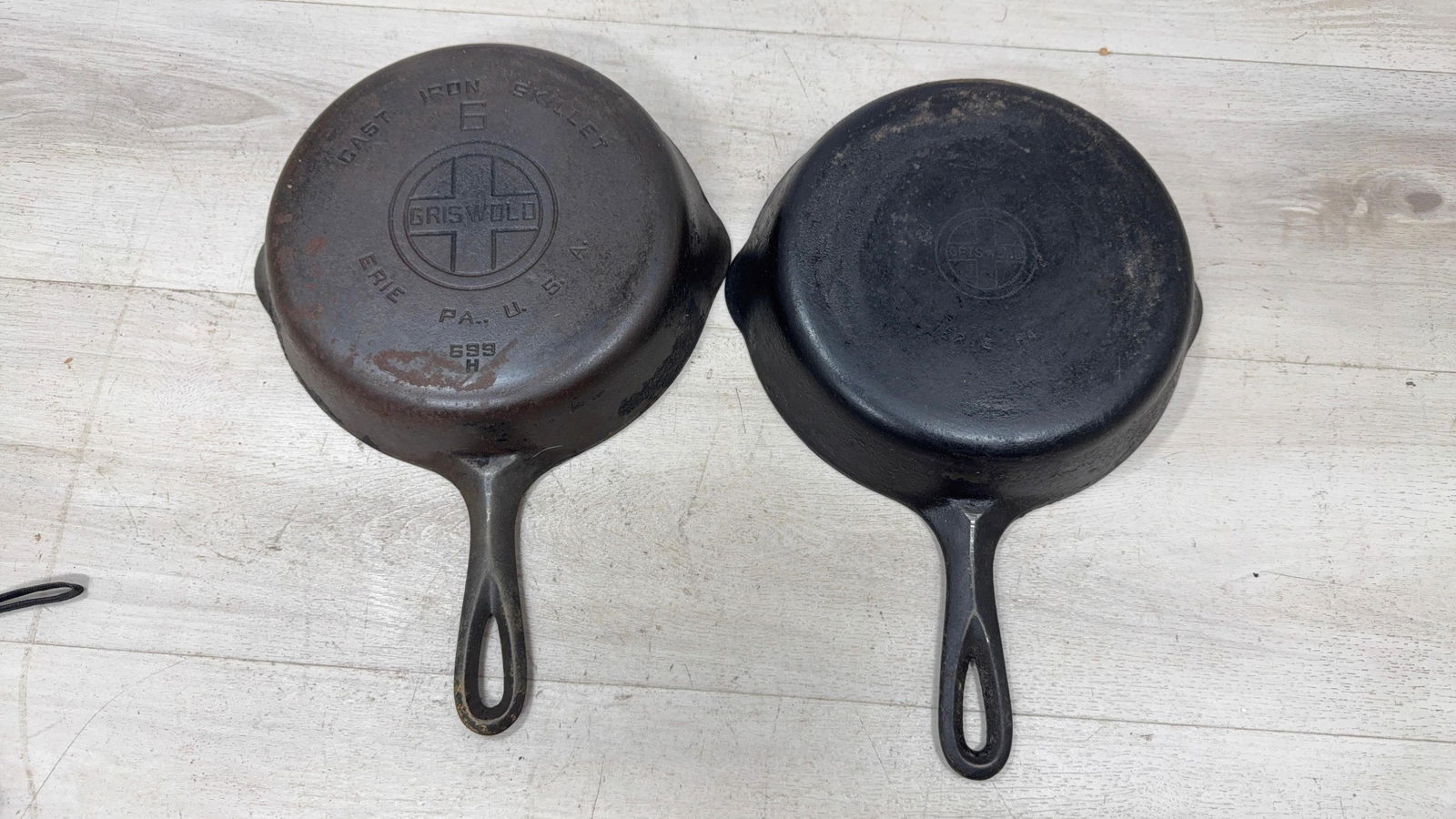 PAIR OF GRISWOLD NO. 6 SKILLETS (1 of 8)