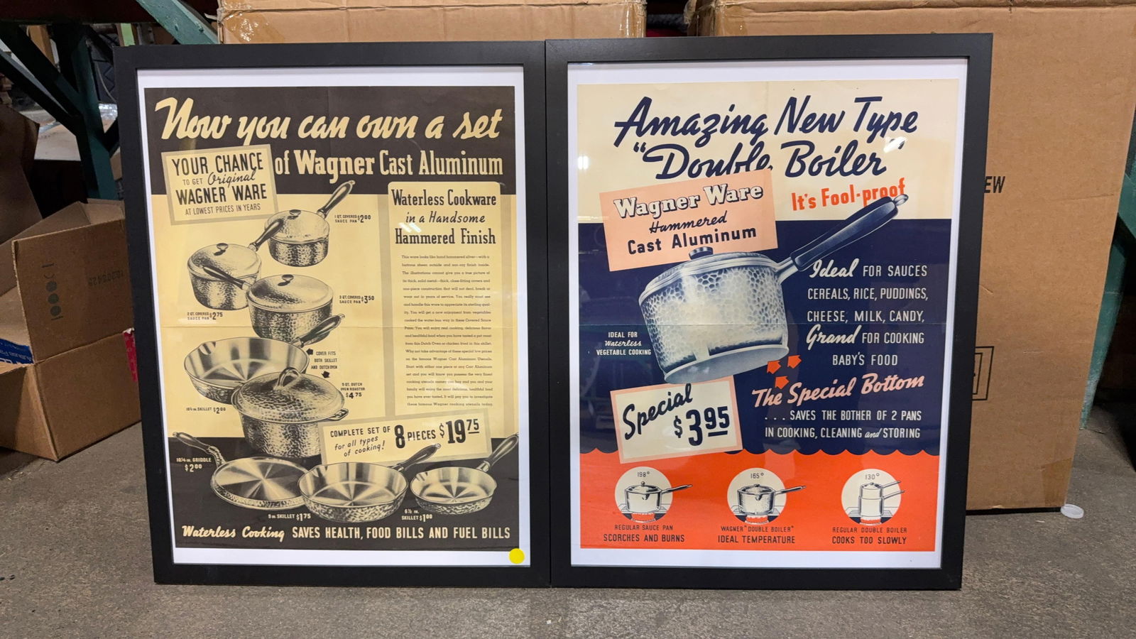 WAGNER CAST IRON ADVERTISING (2): Load-out Pick up for all online purchases for Antiques & collectibles is Monday, Tuesday, Wednesday, February 23rd, 24th, 25th At our shipper's location. We do offer shipping on all items shippable wi