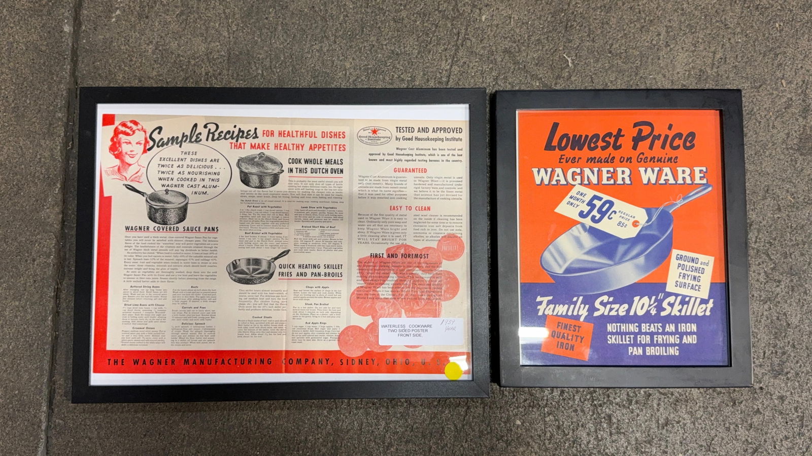 SMALL FRAMED WAGNER ADVERTISING: Load-out Pick up for all online purchases for Antiques & collectibles is Monday, Tuesday, Wednesday, February 23rd, 24th, 25th At our shipper's location. We do offer shipping on all items shippable wi