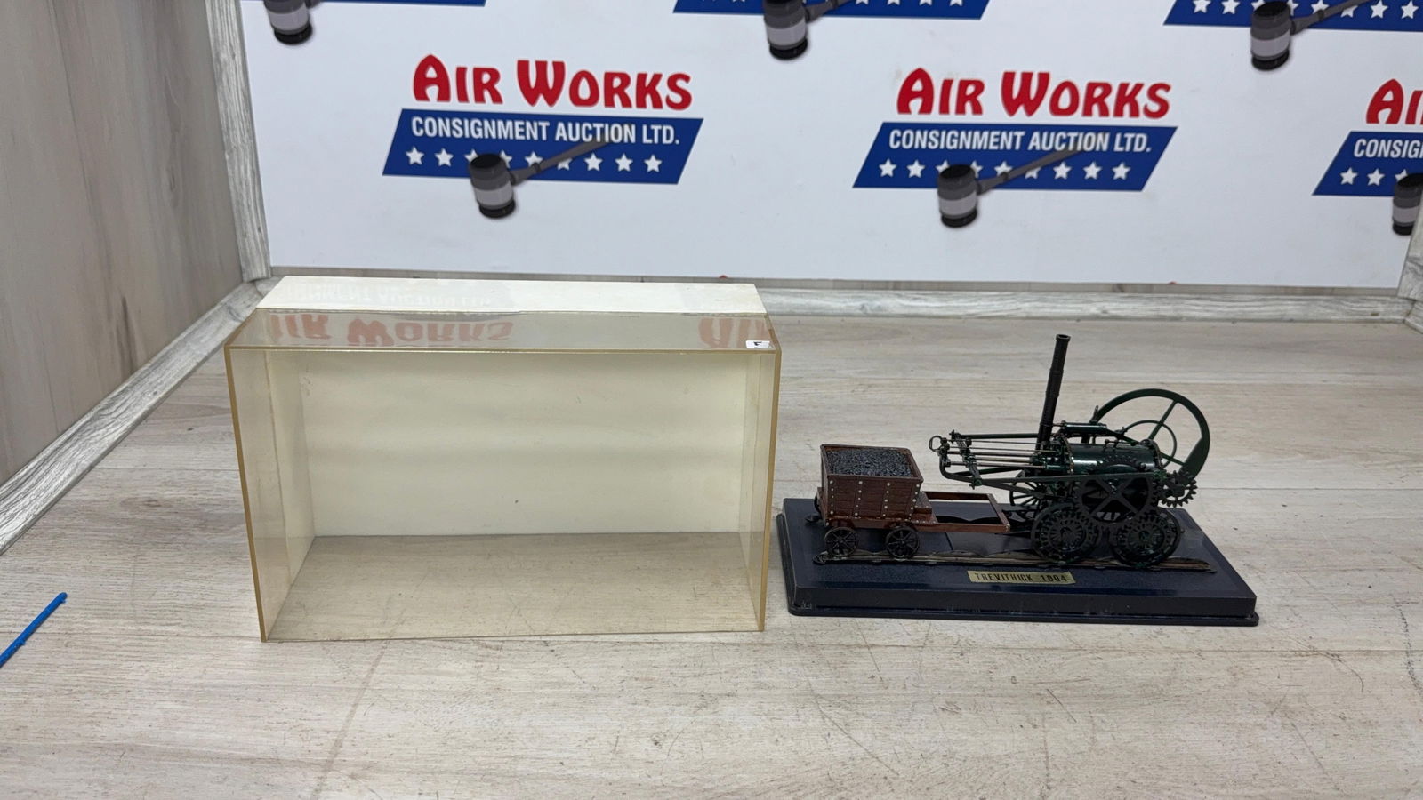 TREVITHICK STEAM ENGINE MODEL. PLASTIC: Load-out Pick up for all online purchases for Antiques & collectibles is Monday, Tuesday, Wednesday, February 23rd, 24th, 25th At our shipper's location. We do offer shipping on all items shippable wi