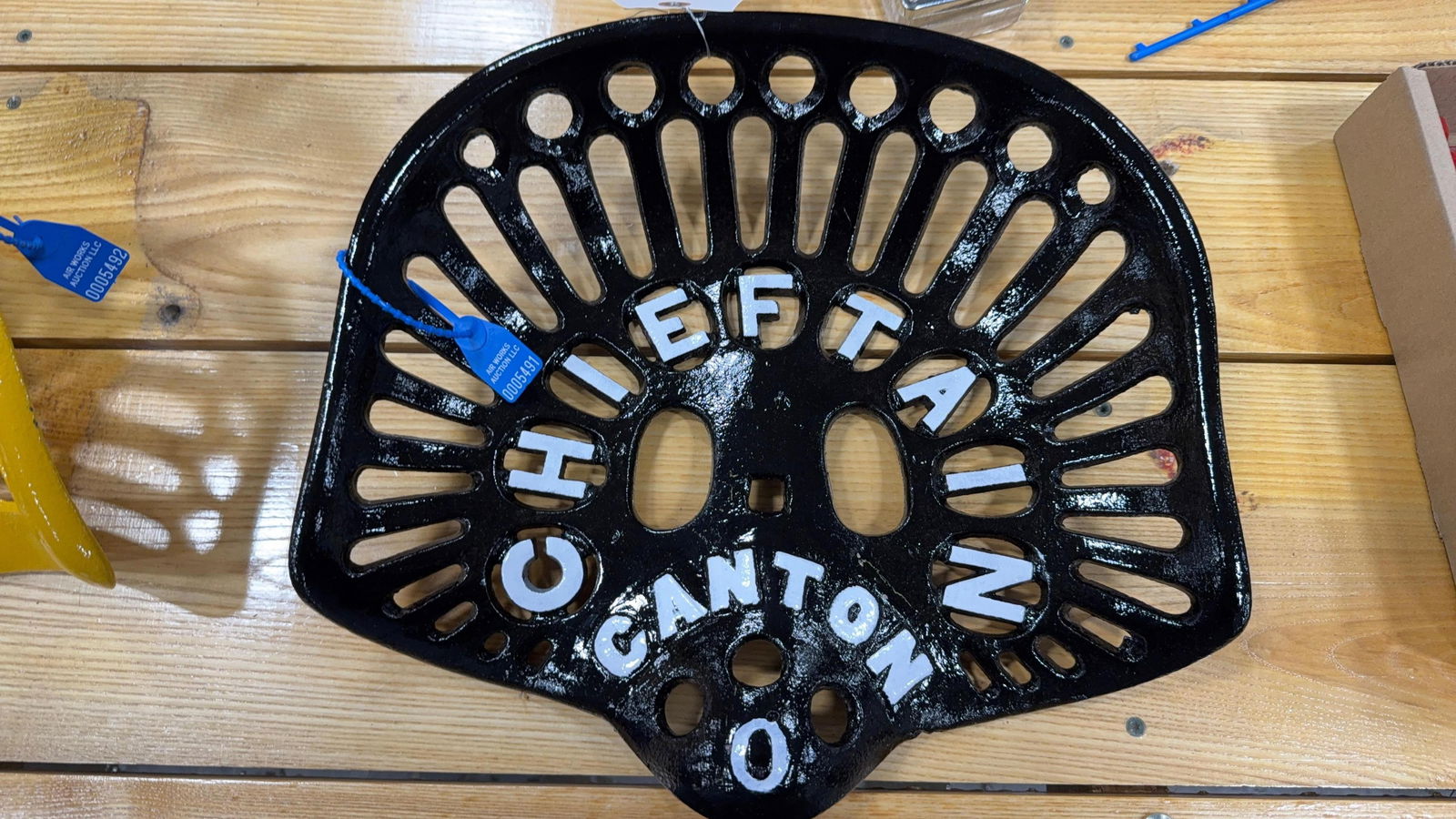 CHIEFTAN CAST IRON SEAT CANTON, O: Load-out Pick up for all online purchases for Antiques & collectibles is Monday, Tuesday, Wednesday, February 23rd, 24th, 25th At our shipper's location. We do offer shipping on all items shippable wi