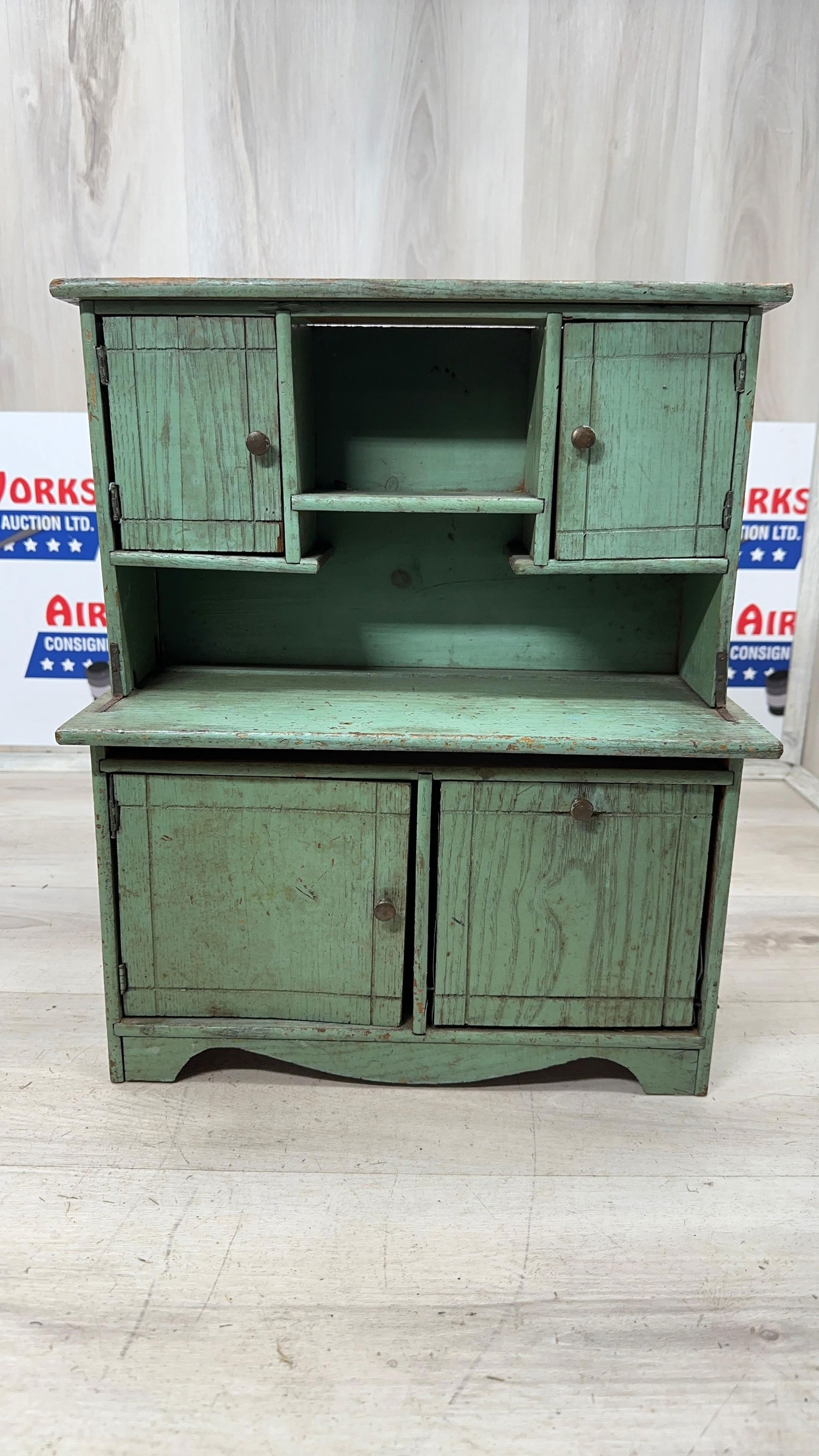 EARLY PAINTED TOY CUPBOARD (1 of 4)