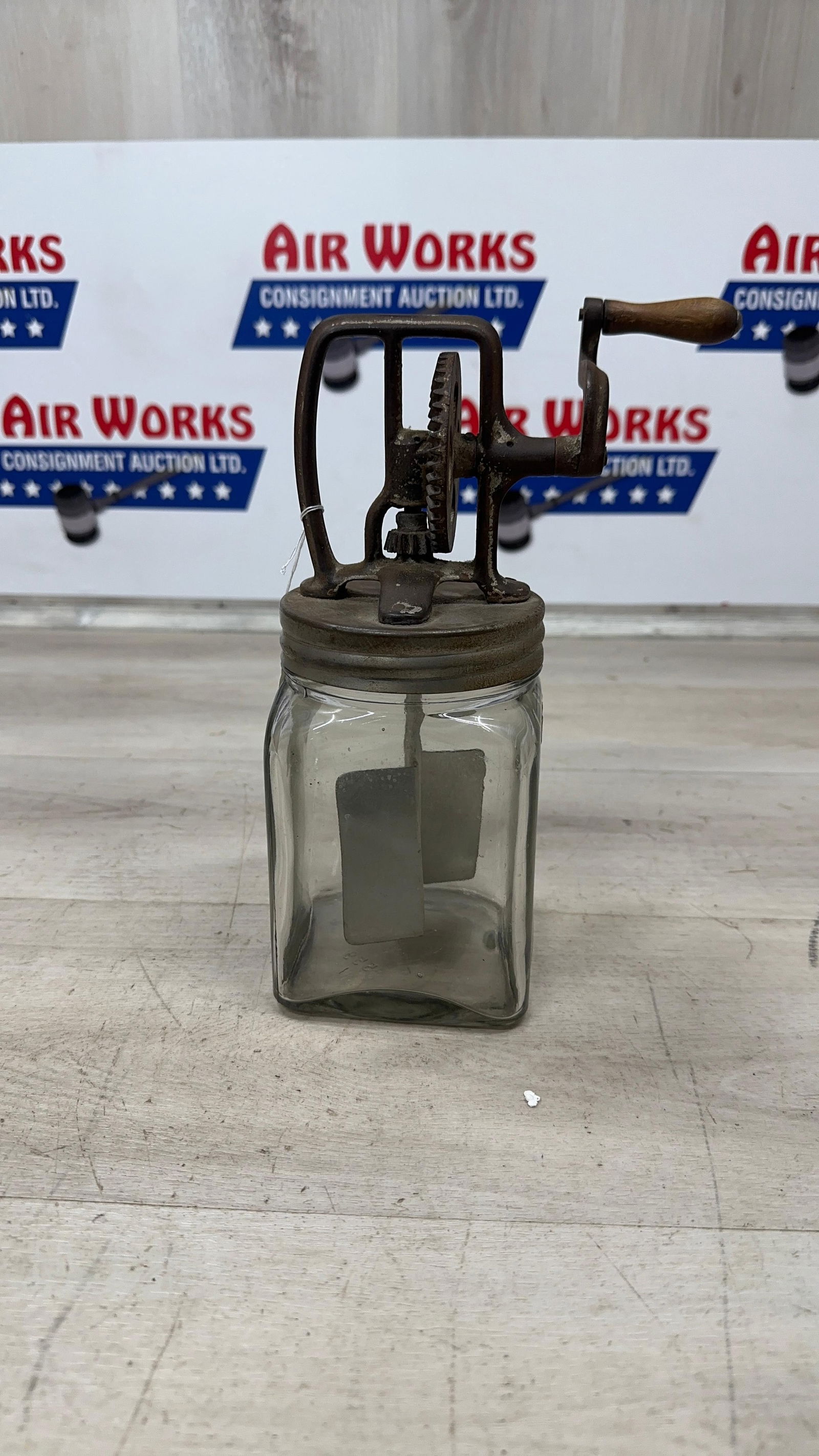 DAZEY 1 QT. BUTTER CHURN ORIGINAL: Load-out Pick up for all online purchases for Antiques & collectibles is Monday, Tuesday, Wednesday, February 23rd, 24th, 25th At our shipper's location. We do offer shipping on all items shippable wi