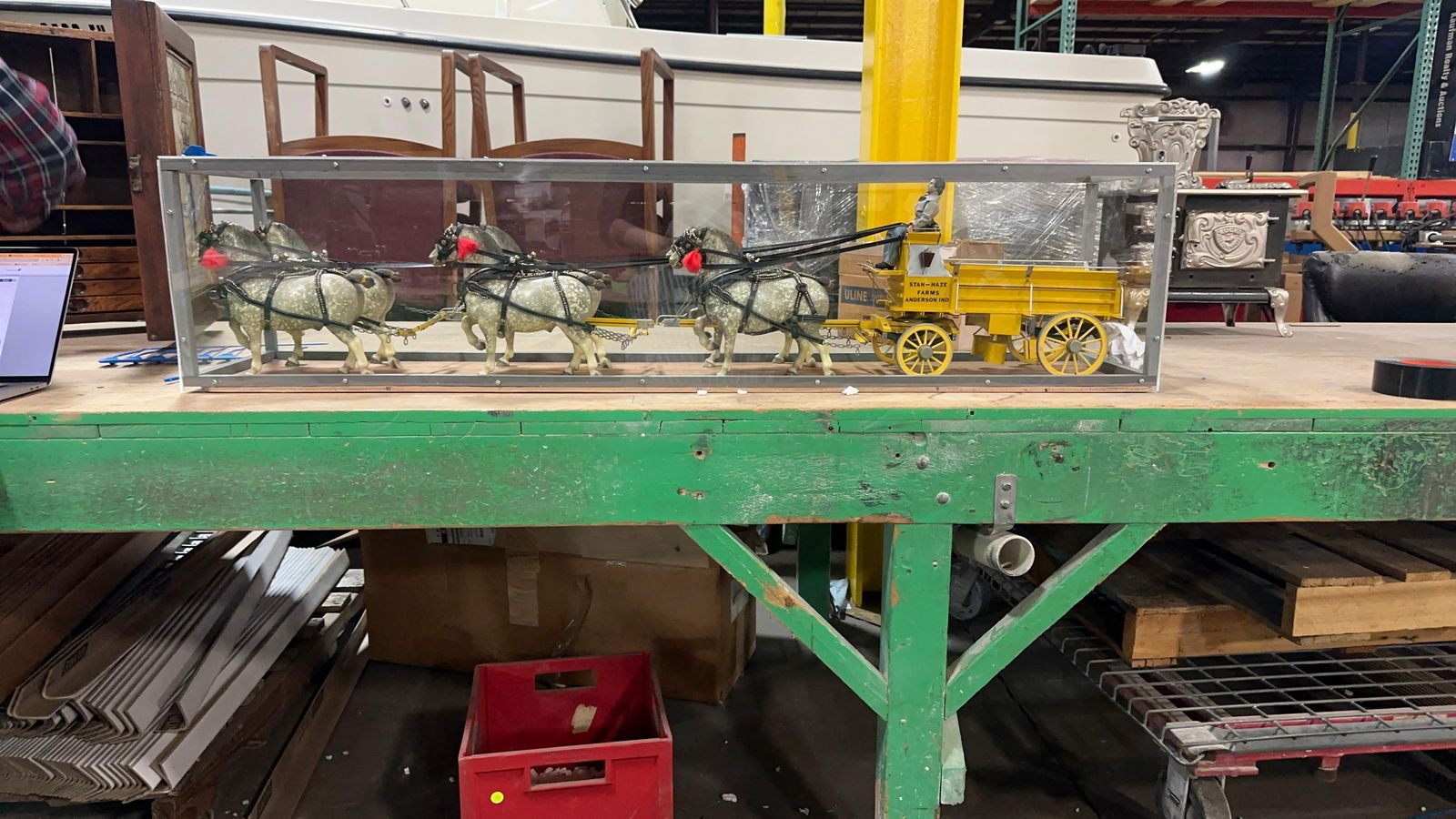 6 HORSE HITCH WITH WAGON MODEL BY CHUCK WATKINS: Load-out Pick up for all online purchases for Antiques & collectibles is Monday, Tuesday, Wednesday, February 23rd, 24th, 25th At our shipper's location. We do offer shipping on all items shippable wi