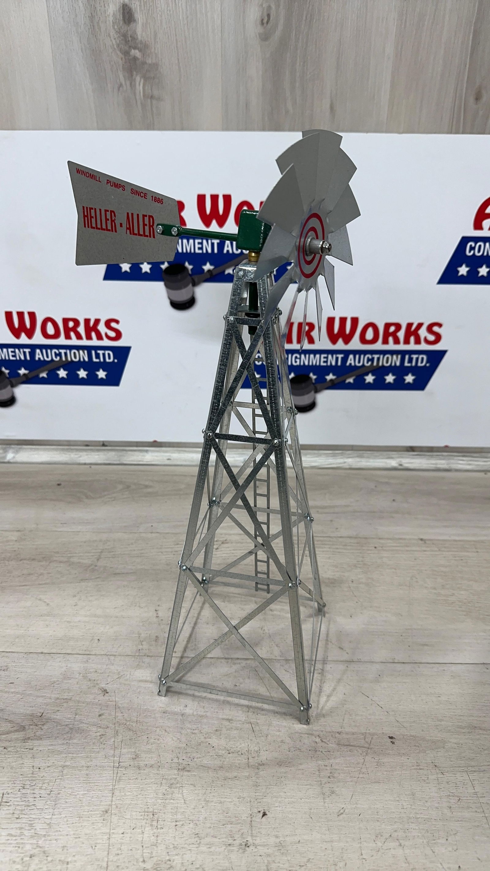 METAL WINDMILL MODEL. HELLER-ALLER: Load-out Pick up for all online purchases for Antiques & collectibles is Monday, Tuesday, Wednesday, February 23rd, 24th, 25th At our shipper's location. We do offer shipping on all items shippable wi