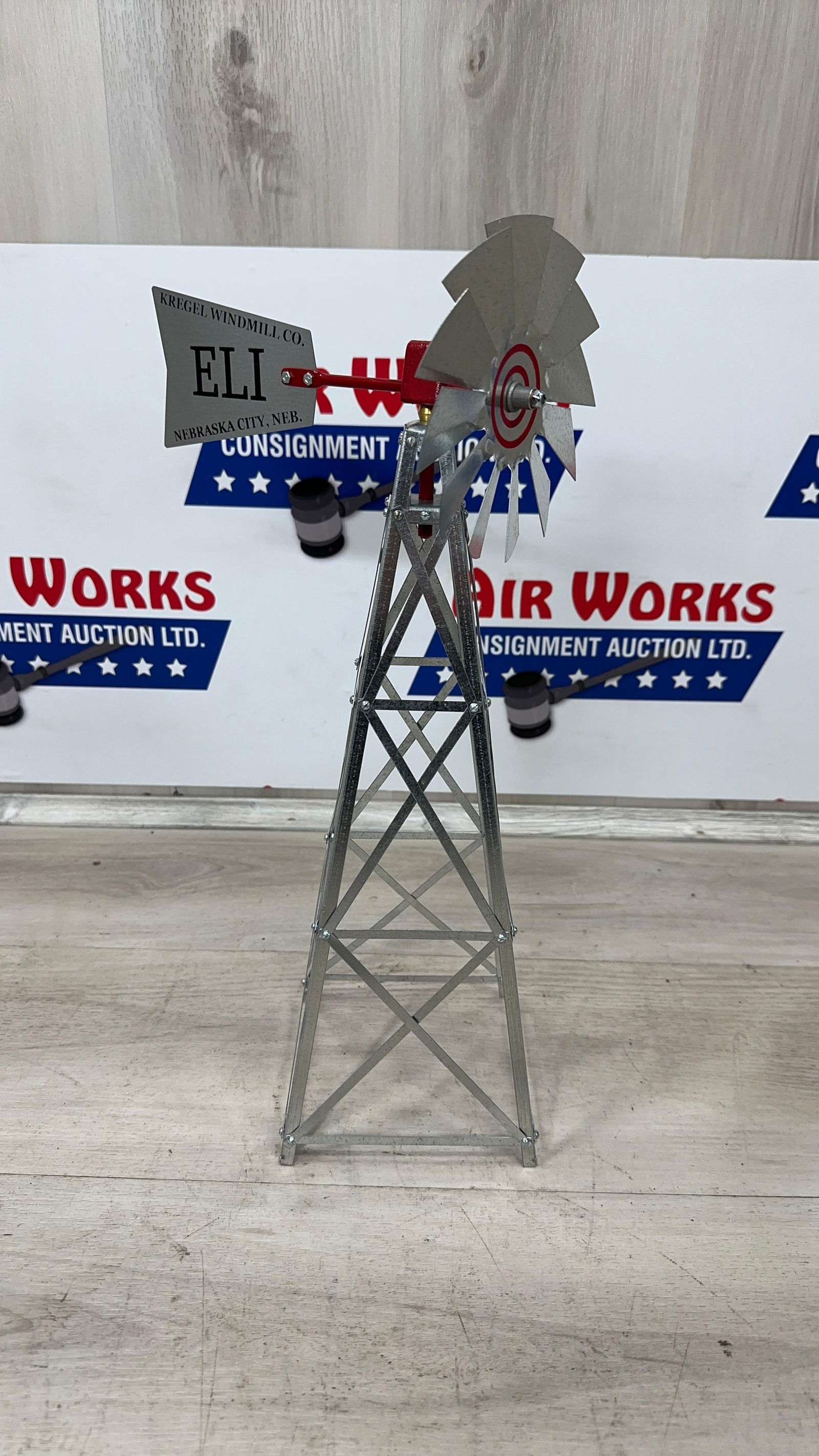 METAL WINDMILL MODEL. KREGEL WINDMILL CO. "ELI": Load-out Pick up for all online purchases for Antiques & collectibles is Monday, Tuesday, Wednesday, February 23rd, 24th, 25th At our shipper's location. We do offer shipping on all items shippable wi