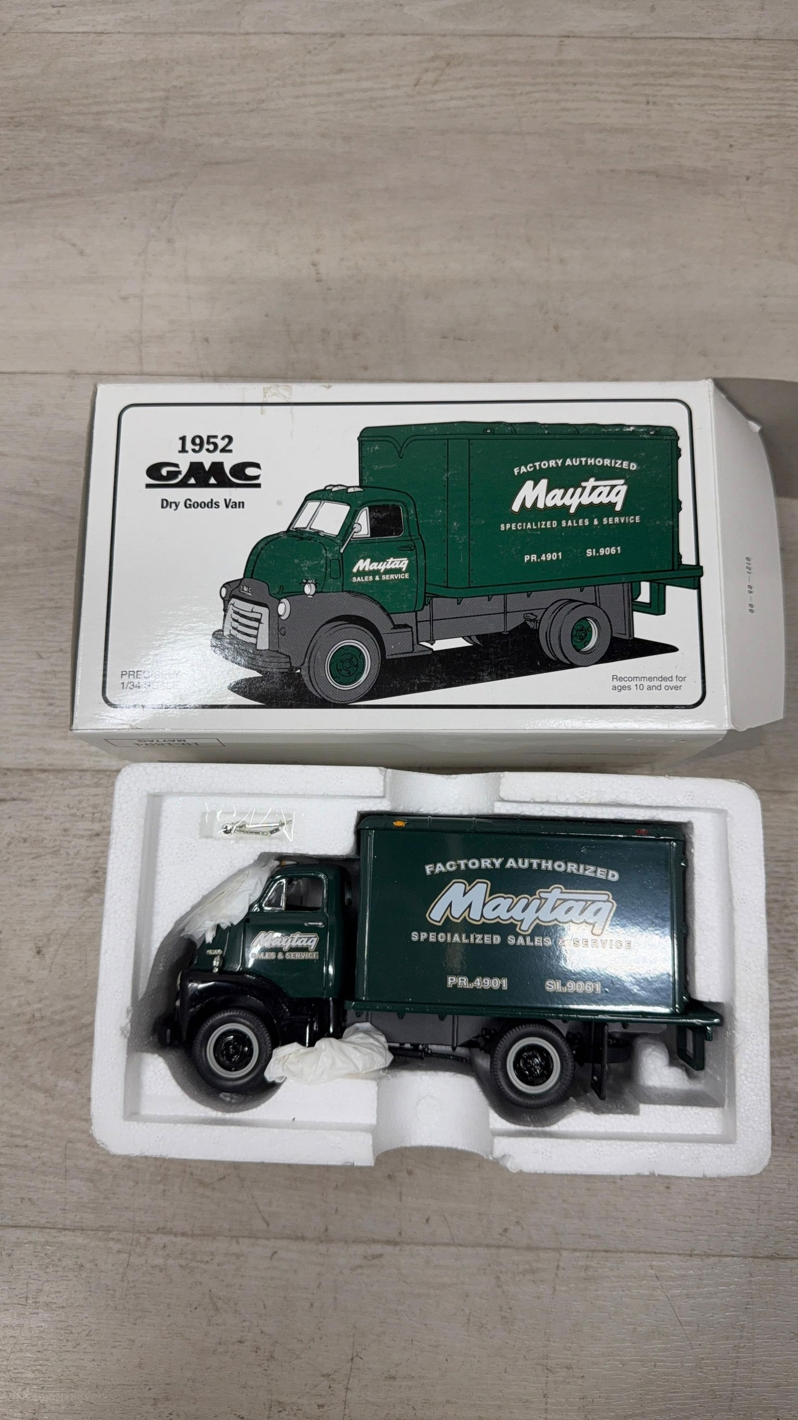 FIRST GEAR MAYTAG DRYGOODS VAN 1/34 SCALE: Load-out Pick up for all online purchases for Antiques & collectibles is Monday, Tuesday, Wednesday, February 23rd, 24th, 25th At our shipper's location. We do offer shipping on all items shippable wi