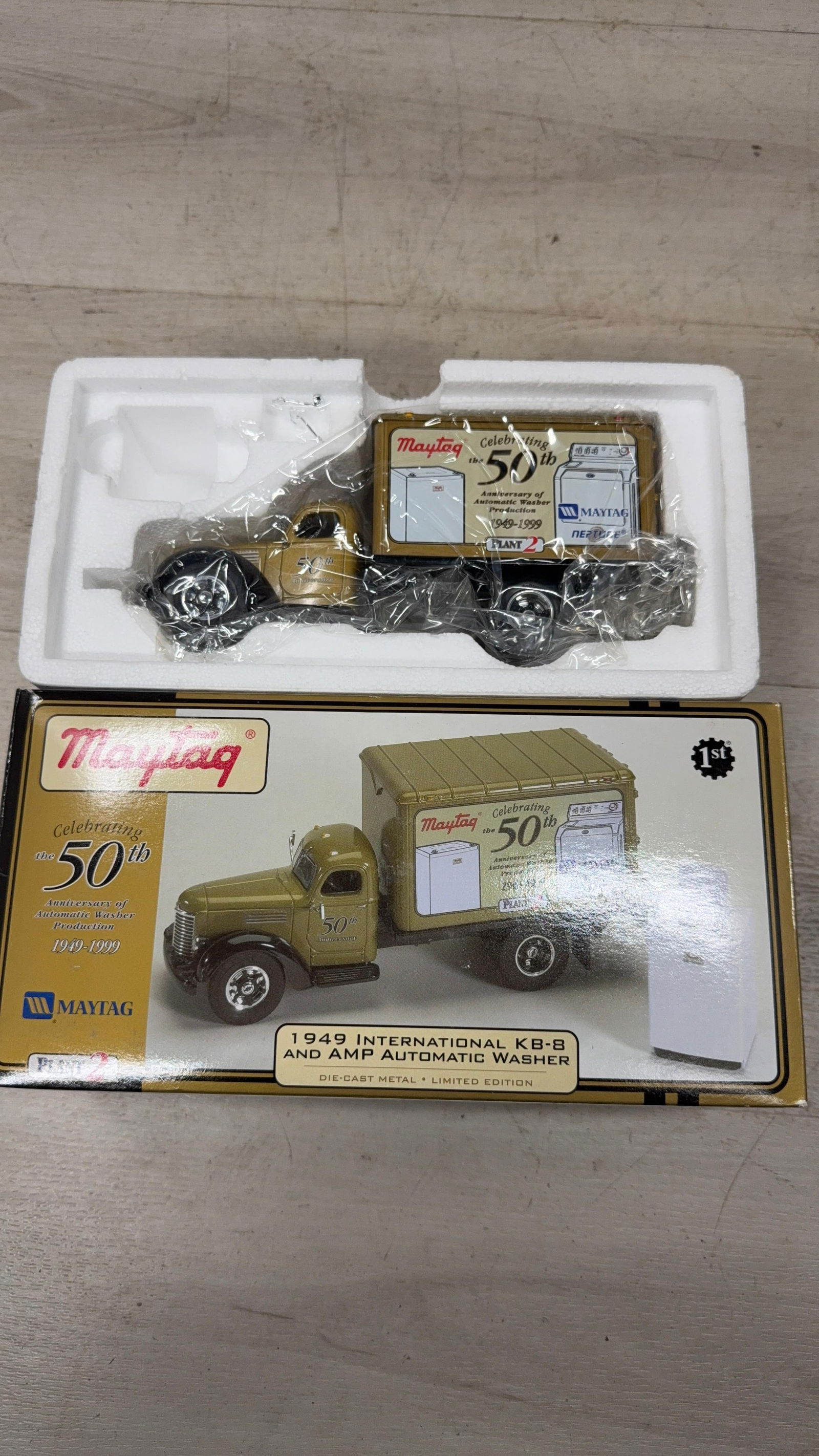 FIRST GEAR MAYTAG WASHER 50TH ANNIV. VAN 1/34 SCALE. MISSING WASHER?: Load-out Pick up for all online purchases for Antiques & collectibles is Monday, Tuesday, Wednesday, February 23rd, 24th, 25th At our shipper's location. We do offer shipping on all items shippable wi