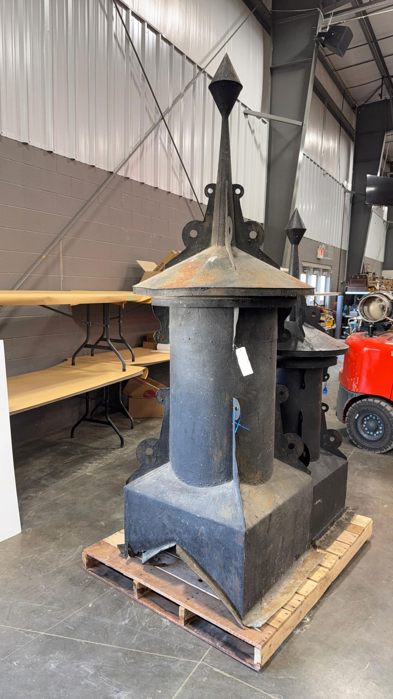 ANTIQUE METAL CUPOLA 102" TALL: Load-out Pick up for all online purchases for Antiques & collectibles is Monday, Tuesday, Wednesday, February 23rd, 24th, 25th At our shipper's location. We do offer shipping on all items shippable wi