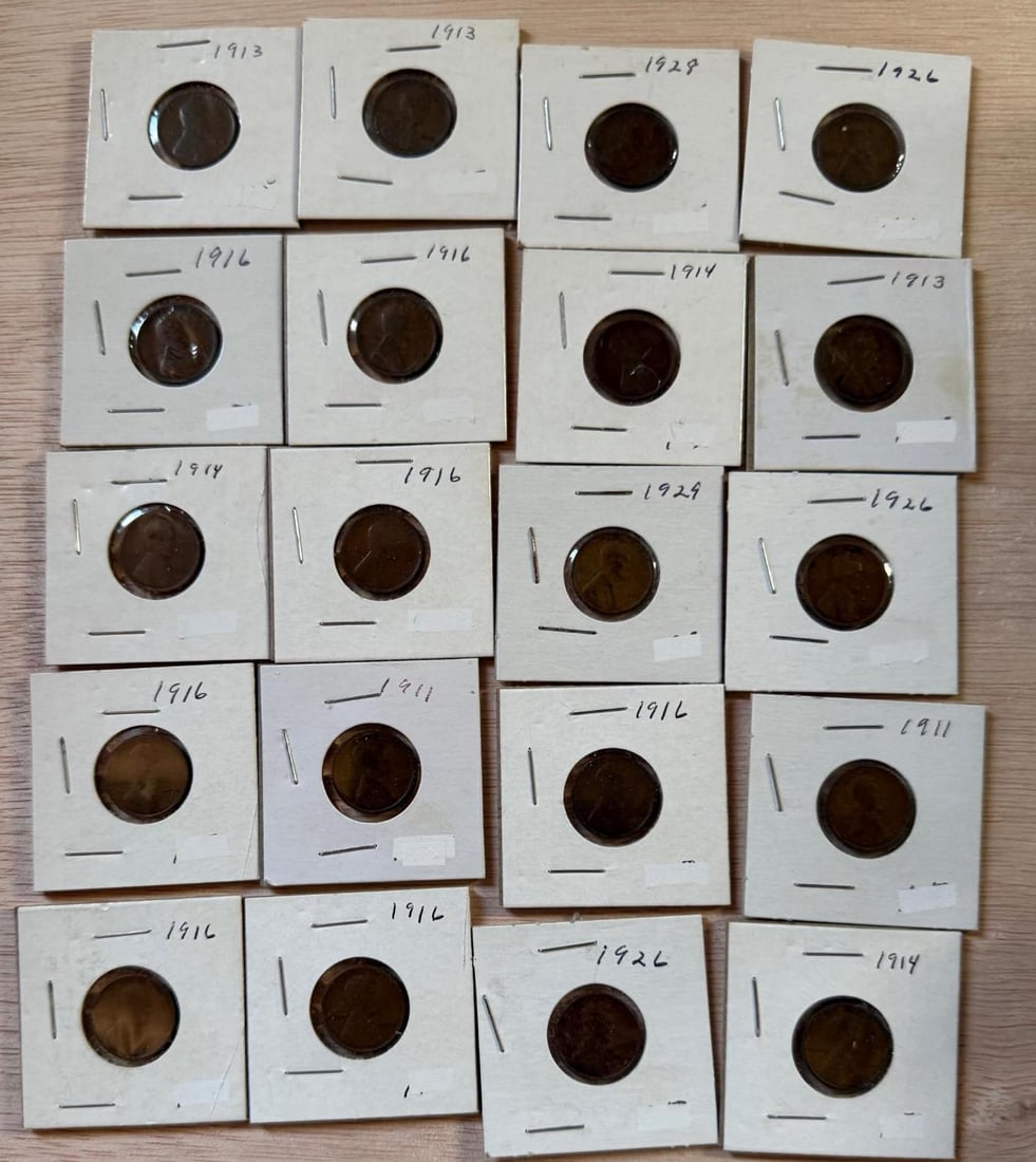 Lot of 20 U.S. Mint Wheat Cents (1911-1929) (1 of 12)
