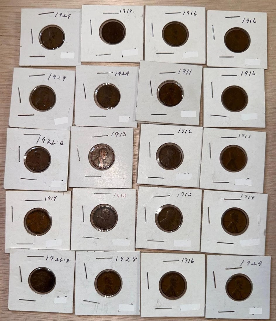 Lincoln Wheat Cents Collection, 1913-1929, Bronze, U.S. Mint: IMPORTANT, WE ONLY ACCEPT CREDIT CARDS UP TO $500 FOR ONLINE COIN PURCHASES. YOU CAN PAY ACH THROUGH PROXIBID, OR YOU CAN SEND A WIRE OR CERTIFIED CHECK. WE WILL HOLD ALL SHIPPING OF COINS FOR 10 DAYS