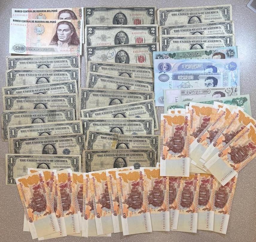 Lot of U.S. $2 Notes and Silver Certs & Peruvian Soles, Iraq and more (1 of 1)
