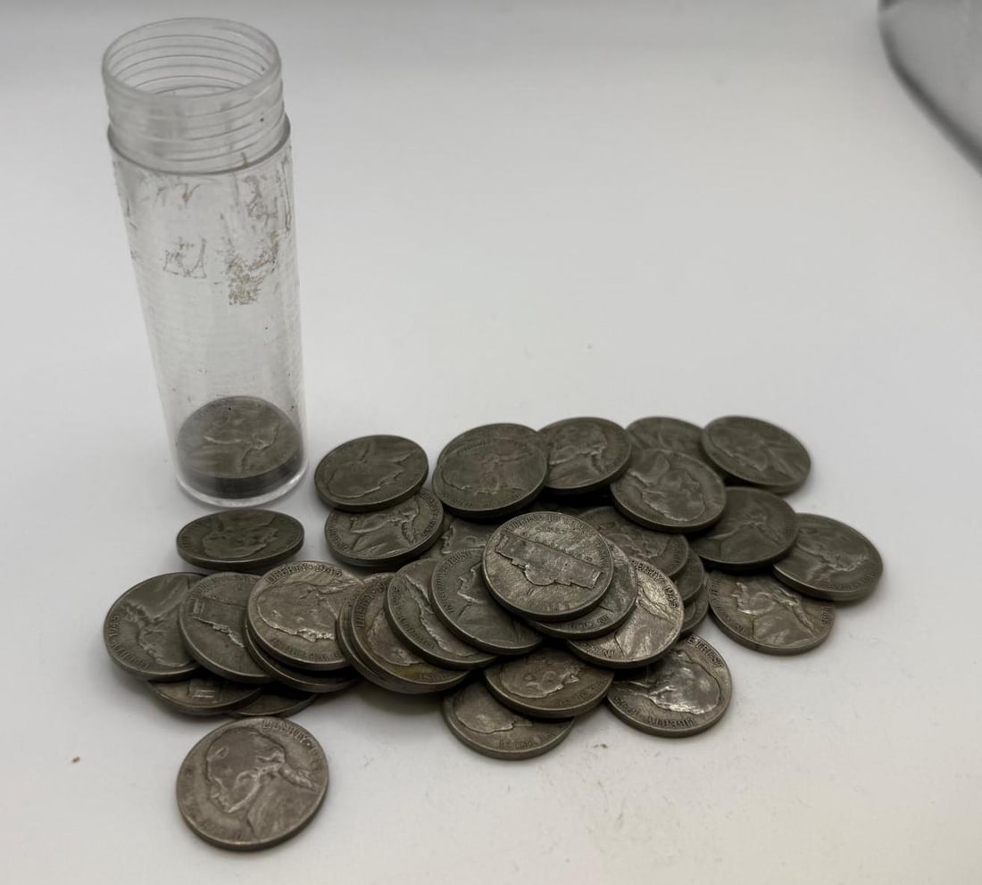 Tube of 40 35% Silver War Nickels: IMPORTANT, WE ONLY ACCEPT CREDIT CARDS UP TO $500 FOR ONLINE COIN PURCHASES. YOU CAN PAY ACH THROUGH PROXIBID, OR YOU CAN SEND A WIRE OR CERTIFIED CHECK. WE WILL HOLD ALL SHIPPING OF COINS FOR 10 DAYS