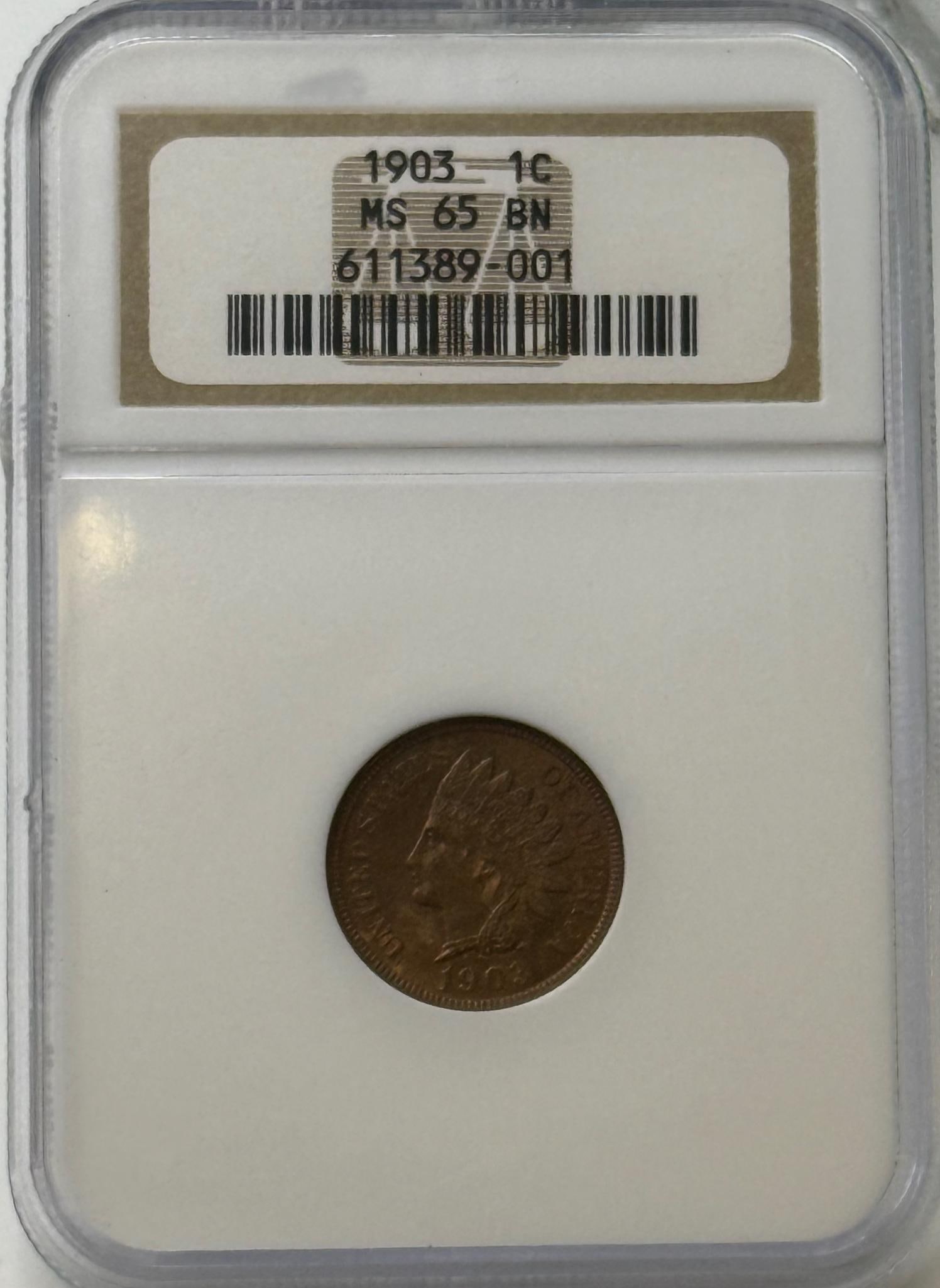 1903 Indian Head Penny, MS 65 BN, NGC Certified, 1 Cent Coin: IMPORTANT, WE ONLY ACCEPT CREDIT CARDS UP TO $500 FOR ONLINE COIN PURCHASES. YOU CAN PAY ACH THROUGH PROXIBID, OR YOU CAN SEND A WIRE OR CERTIFIED CHECK. WE WILL HOLD ALL SHIPPING OF COINS FOR 10 DAYS