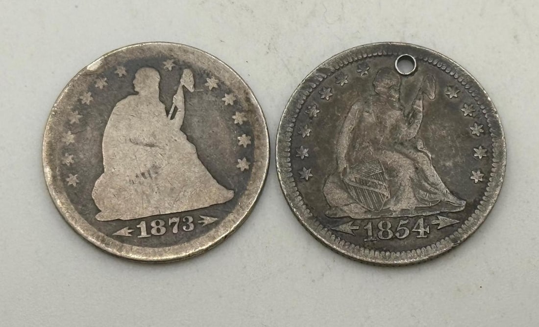 1854 and 1873 Seated Liberty Quarters (1 of 2)
