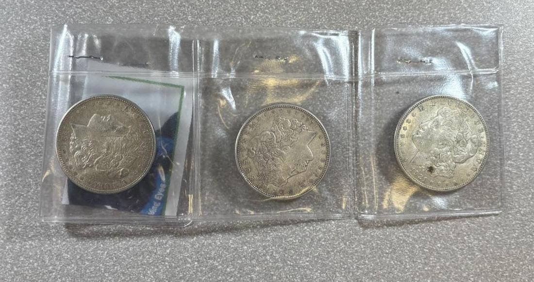 1921 Morgan Silver Dollar Coins, D, S, and Plain Mint Marks, 90% Silver (1 of 7)