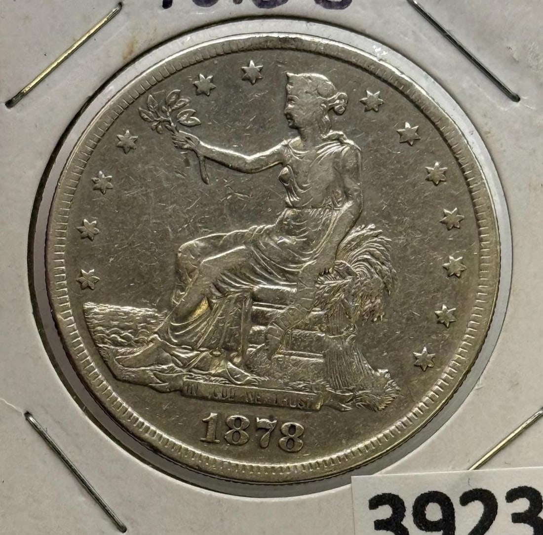 1878-S Trade Dollar Coin, San Francisco Mint, 420 Grains 900 Fine Silver (1 of 2)