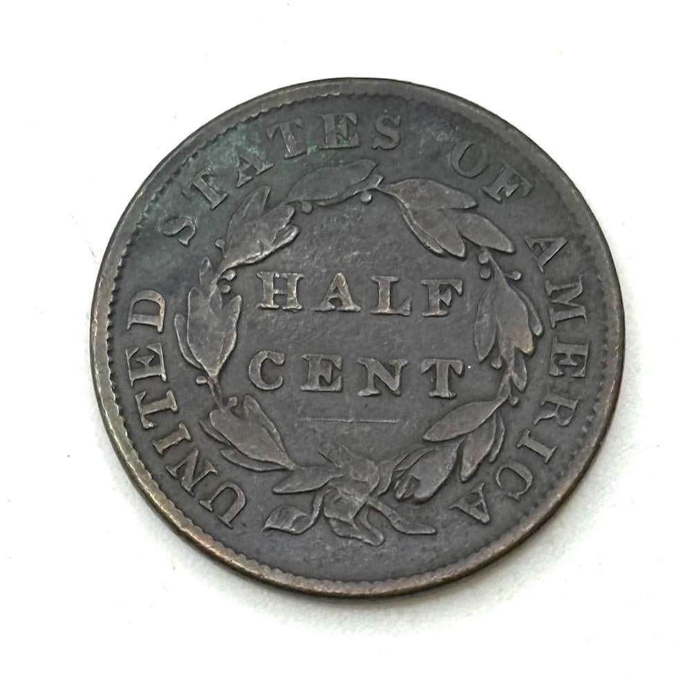 1835 Classic Head HALF Cent, United States, One Cent Copper Coin: IMPORTANT, WE ONLY ACCEPT CREDIT CARDS UP TO $500 FOR ONLINE COIN PURCHASES. YOU CAN PAY ACH THROUGH PROXIBID, OR YOU CAN SEND A WIRE OR CERTIFIED CHECK. WE WILL HOLD ALL SHIPPING OF COINS FOR 10 DAYS