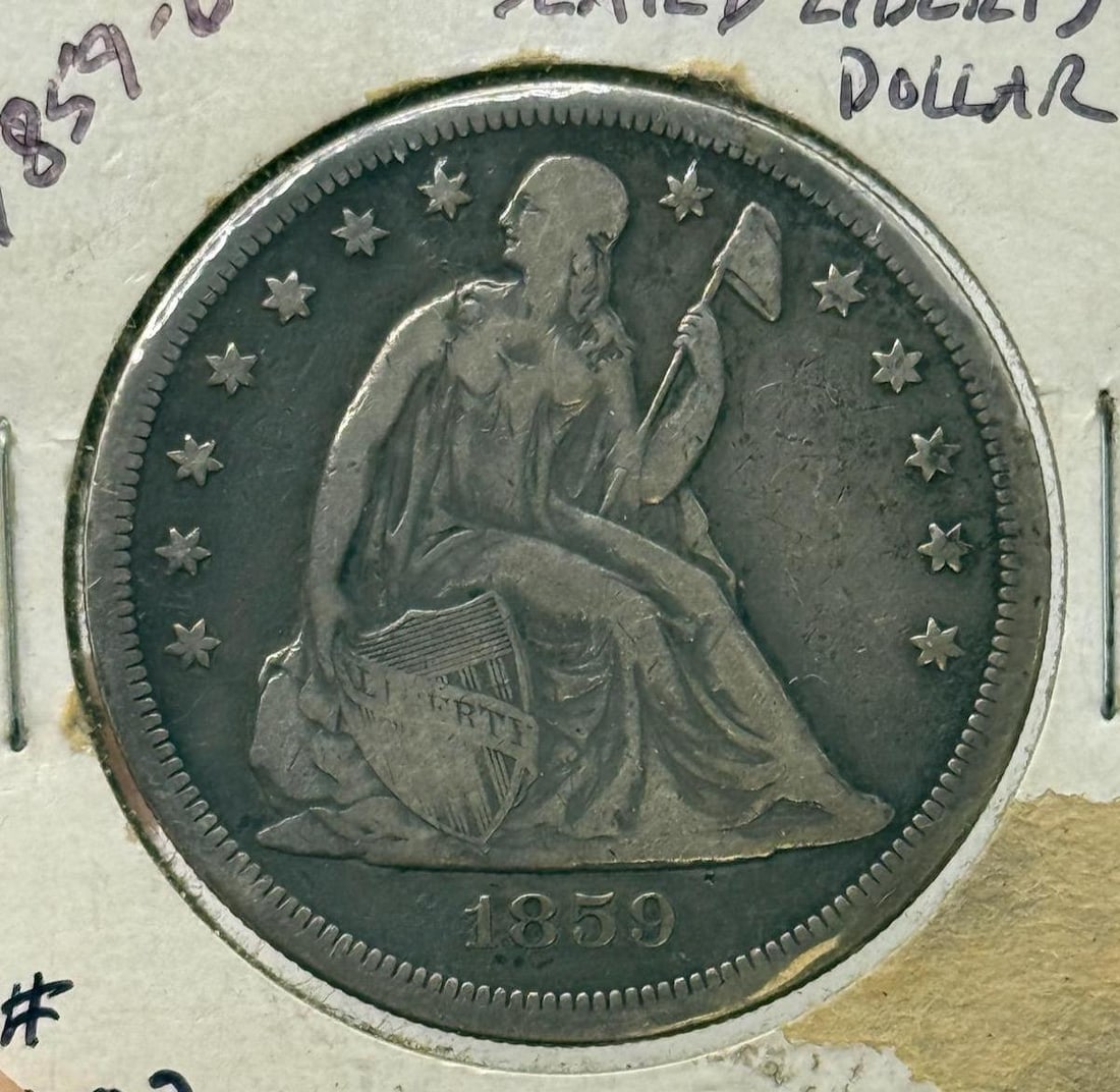 1859-O Seated Liberty Dollar, United States, Rare New Orleans Mint (1 of 3)
