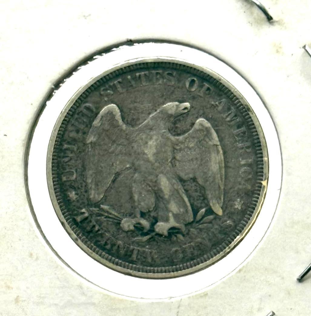 1875 SEATED LIBERTY TWENTY CENT PIECE, PHILADELPHIA MINT, RARE TYPE COIN: IMPORTANT, WE ONLY ACCEPT CREDIT CARDS UP TO $500 FOR ONLINE COIN PURCHASES. YOU CAN PAY ACH THROUGH PROXIBID, OR YOU CAN SEND A WIRE OR CERTIFIED CHECK. WE WILL HOLD ALL SHIPPING OF COINS FOR 10 DAYS