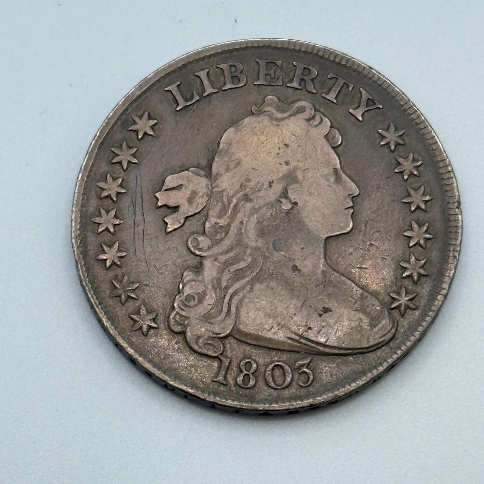 1803 Draped Bust Silver Dollar, EARLY TYPE COIN: IMPORTANT, WE ONLY ACCEPT CREDIT CARDS UP TO $500 FOR ONLINE COIN PURCHASES. YOU CAN PAY ACH THROUGH PROXIBID, OR YOU CAN SEND A WIRE OR CERTIFIED CHECK. WE WILL HOLD ALL SHIPPING OF COINS FOR 10 DAYS