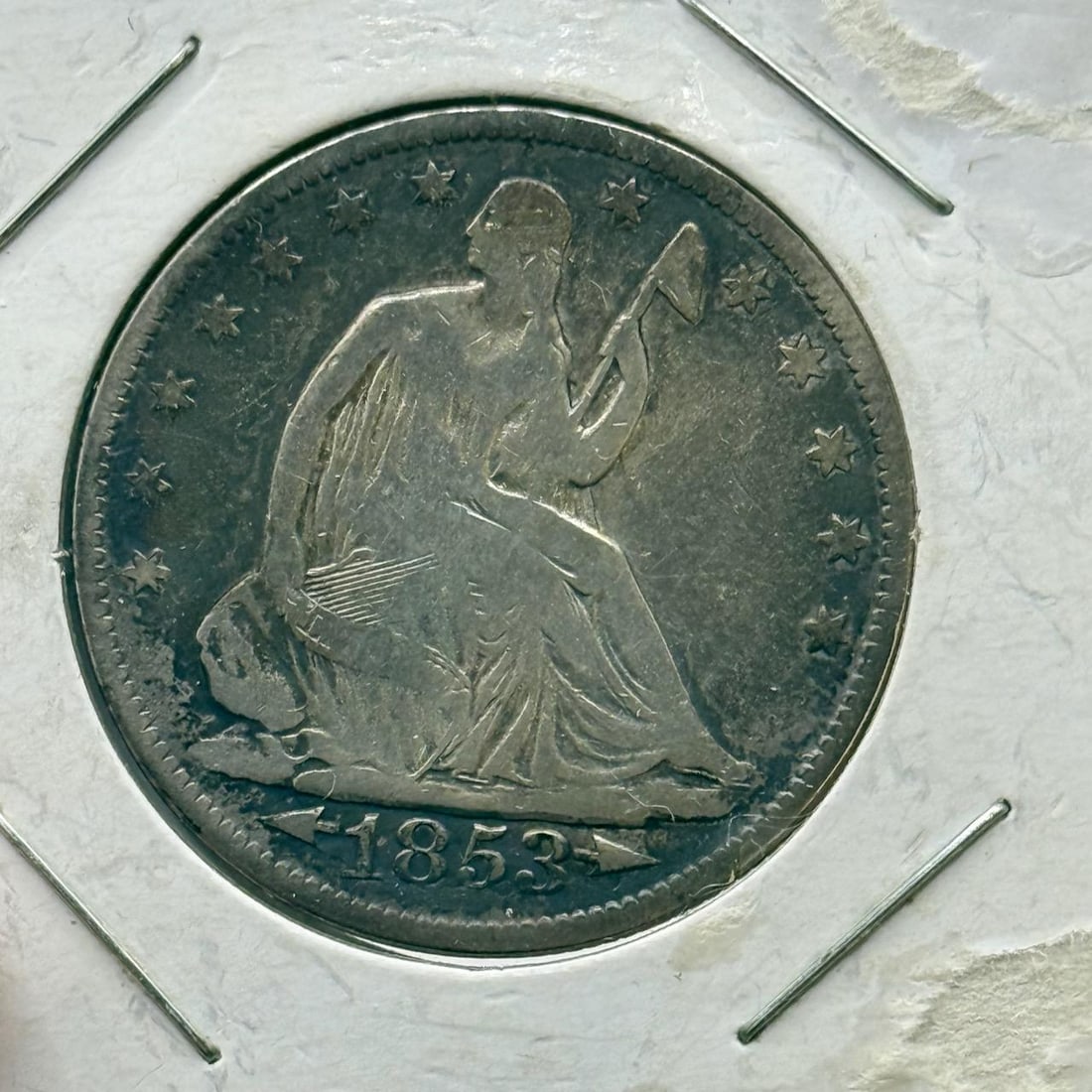 1853 Seated Liberty Half Dollar, U.S. Mint: IMPORTANT, WE ONLY ACCEPT CREDIT CARDS UP TO $500 FOR ONLINE COIN PURCHASES. YOU CAN PAY ACH THROUGH PROXIBID, OR YOU CAN SEND A WIRE OR CERTIFIED CHECK. WE WILL HOLD ALL SHIPPING OF COINS FOR 10 DAYS