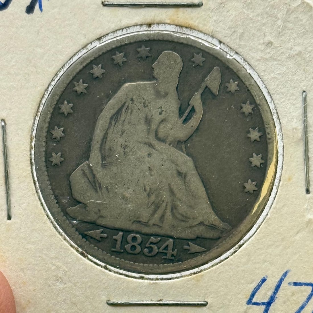 1854 Seated Liberty Half Dollar, U.S. Mint: IMPORTANT, WE ONLY ACCEPT CREDIT CARDS UP TO $500 FOR ONLINE COIN PURCHASES. YOU CAN PAY ACH THROUGH PROXIBID, OR YOU CAN SEND A WIRE OR CERTIFIED CHECK. WE WILL HOLD ALL SHIPPING OF COINS FOR 10 DAYS