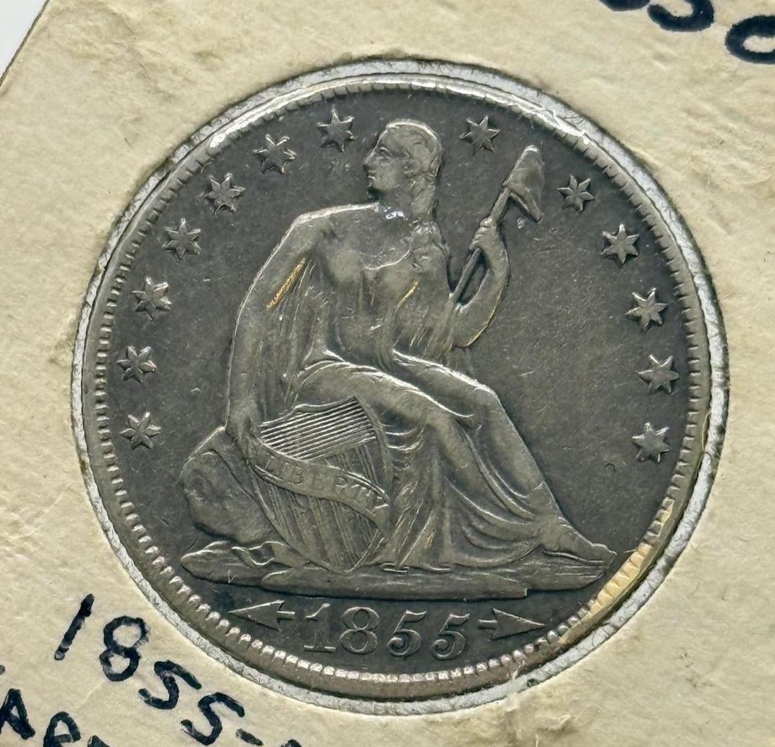 1855-O Seated Liberty Half Dollar, U.S. Mint: IMPORTANT, WE ONLY ACCEPT CREDIT CARDS UP TO $500 FOR ONLINE COIN PURCHASES. YOU CAN PAY ACH THROUGH PROXIBID, OR YOU CAN SEND A WIRE OR CERTIFIED CHECK. WE WILL HOLD ALL SHIPPING OF COINS FOR 10 DAYS