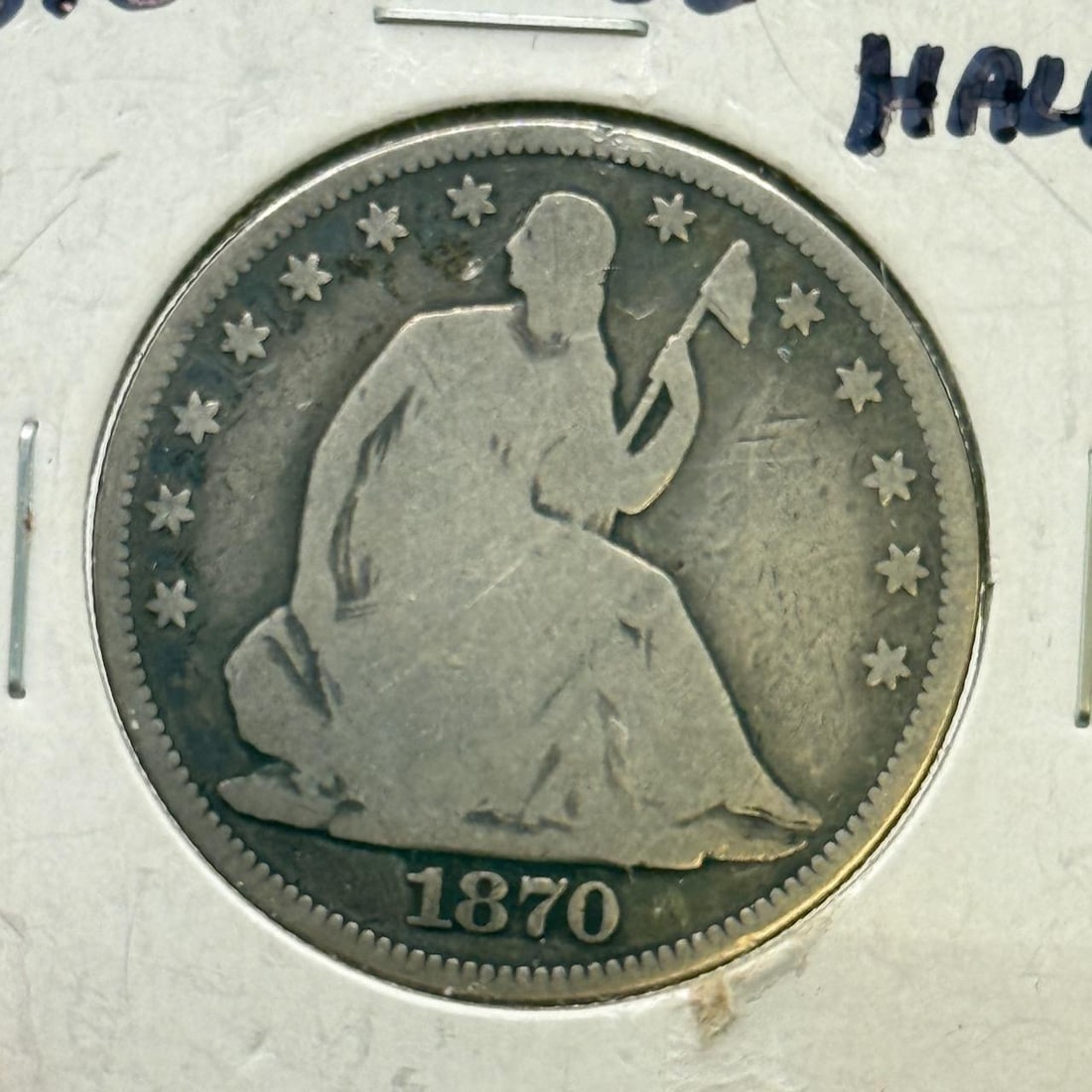 1870 Seated Liberty Half Dollar, U.S. Mint: IMPORTANT, WE ONLY ACCEPT CREDIT CARDS UP TO $500 FOR ONLINE COIN PURCHASES. YOU CAN PAY ACH THROUGH PROXIBID, OR YOU CAN SEND A WIRE OR CERTIFIED CHECK. WE WILL HOLD ALL SHIPPING OF COINS FOR 10 DAYS