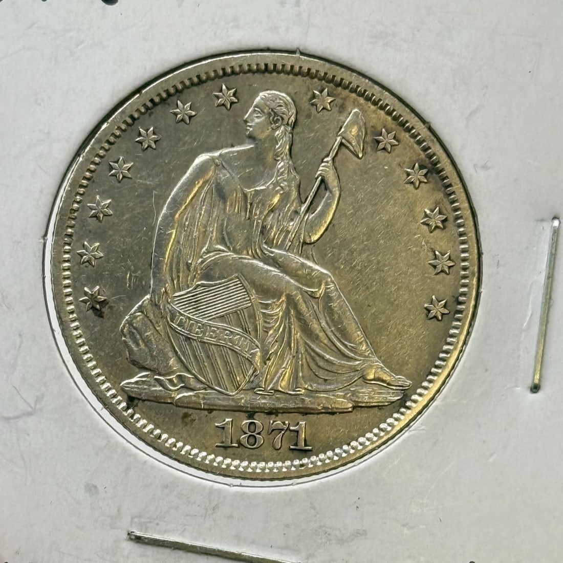 1871-S Seated Liberty Half Dollar, U.S. Mint (1 of 2)