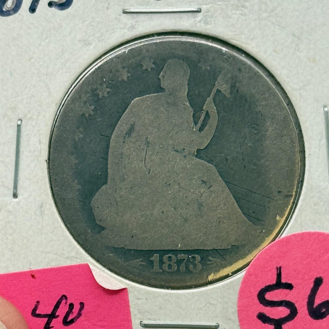 1873 Seated Liberty Half Dollar, U.S. Mint: IMPORTANT, WE ONLY ACCEPT CREDIT CARDS UP TO $500 FOR ONLINE COIN PURCHASES. YOU CAN PAY ACH THROUGH PROXIBID, OR YOU CAN SEND A WIRE OR CERTIFIED CHECK. WE WILL HOLD ALL SHIPPING OF COINS FOR 10 DAYS