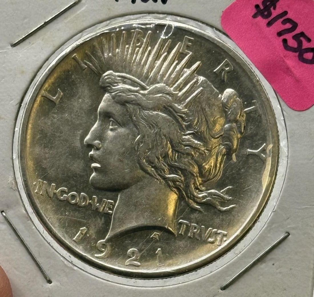 1921 Peace Silver Dollar Coin, 90% Silver, First-Year Issue (1 of 2)