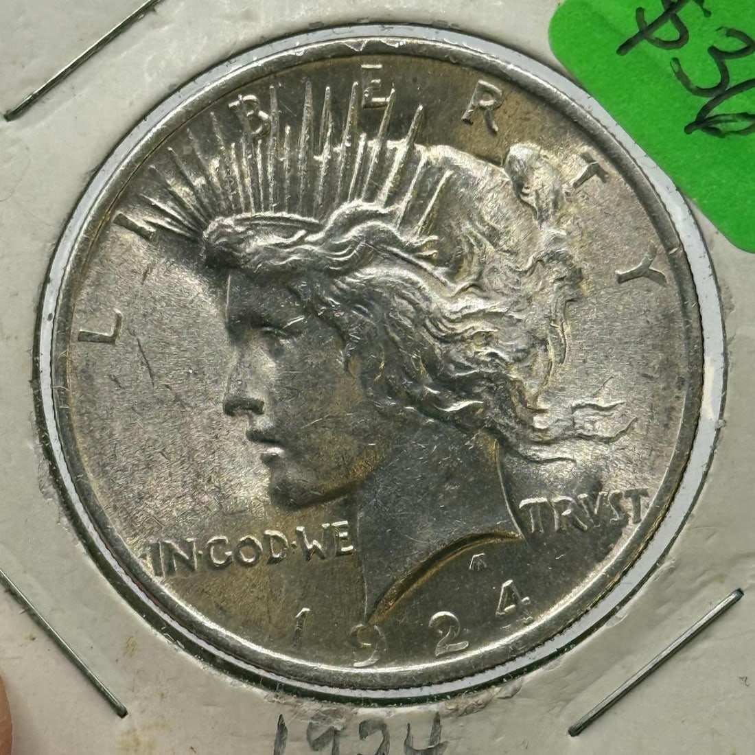 1924 Peace Silver Dollar Coin, 90% Silver (1 of 2)