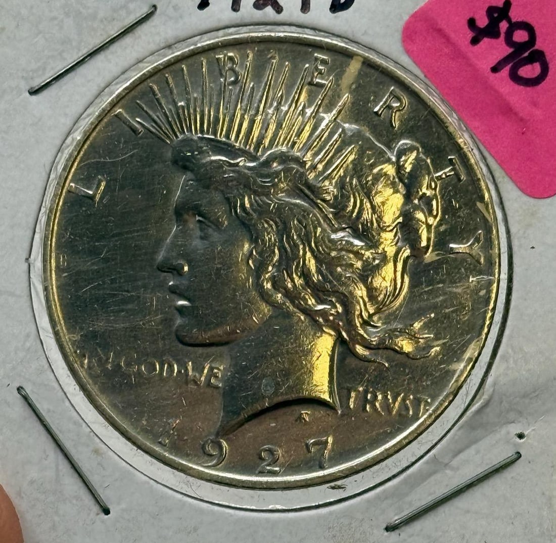 1927-D Peace Silver Dollar Coin, 90% Silver: IMPORTANT, WE ONLY ACCEPT CREDIT CARDS UP TO $500 FOR ONLINE COIN PURCHASES. YOU CAN PAY ACH THROUGH PROXIBID, OR YOU CAN SEND A WIRE OR CERTIFIED CHECK. WE WILL HOLD ALL SHIPPING OF COINS FOR 10 DAYS