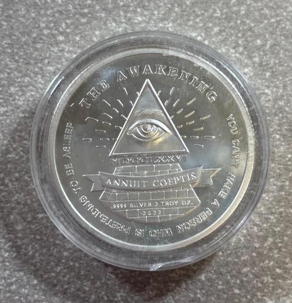 2 Troy Ounce .999 Fine Silver The Awakening Collectible Coin, Eye and Pyramid Design: IMPORTANT, WE ONLY ACCEPT CREDIT CARDS UP TO $500 FOR ONLINE COIN PURCHASES. YOU CAN PAY ACH THROUGH PROXIBID, OR YOU CAN SEND A WIRE OR CERTIFIED CHECK. WE WILL HOLD ALL SHIPPING OF COINS FOR 10 DAYS