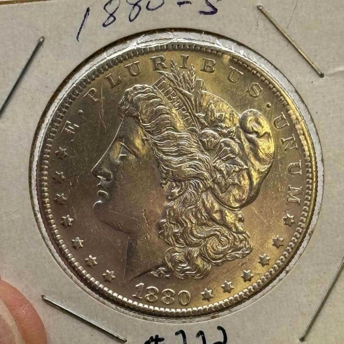 1880-S Morgan Dollar Coin, United States, 90% Silver: IMPORTANT, WE ONLY ACCEPT CREDIT CARDS UP TO $500 FOR ONLINE COIN PURCHASES. YOU CAN PAY ACH THROUGH PROXIBID, OR YOU CAN SEND A WIRE OR CERTIFIED CHECK. WE WILL HOLD ALL SHIPPING OF COINS FOR 10 DAYS