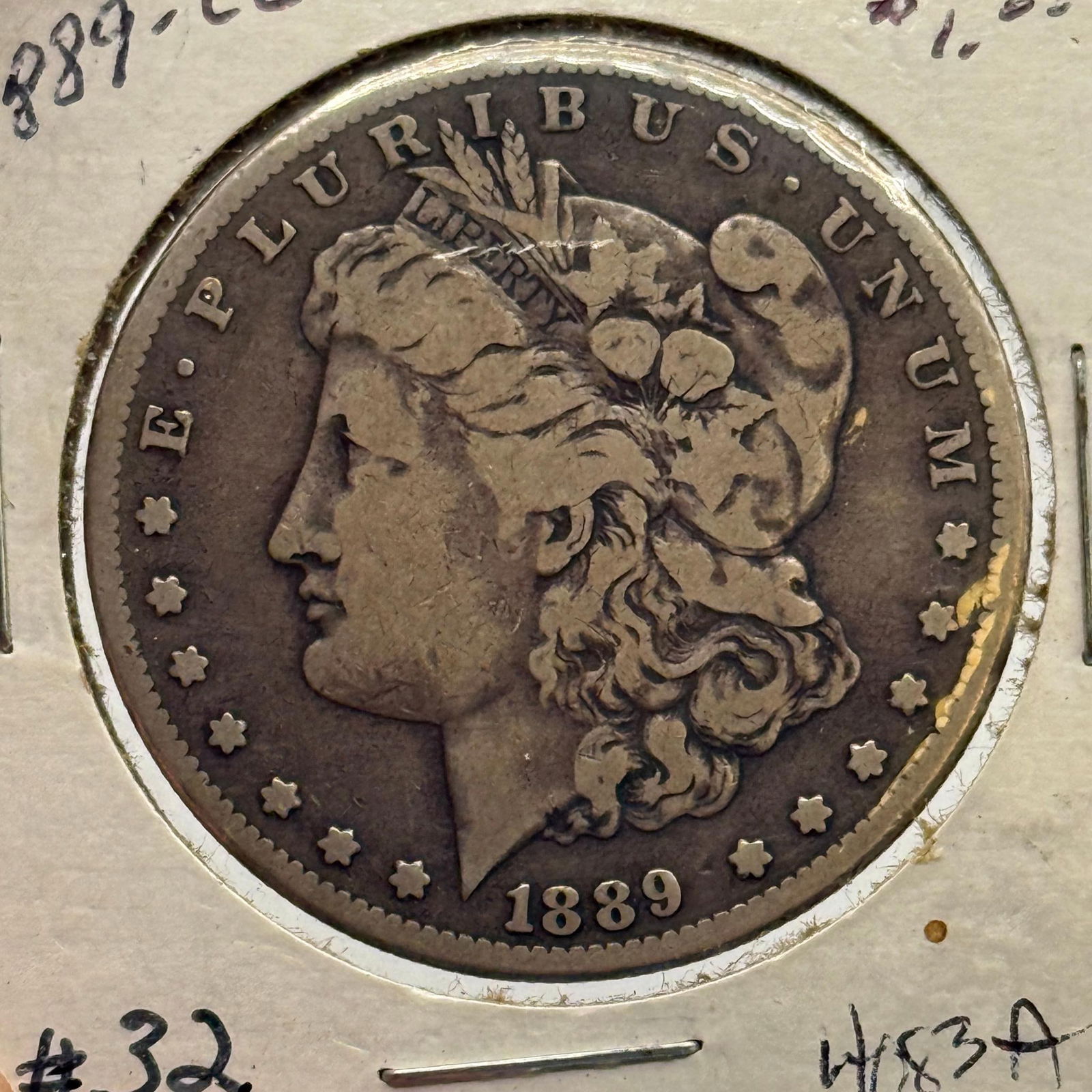 1889-CC Morgan Dollar Coin, United States, 90% Silver (1 of 2)