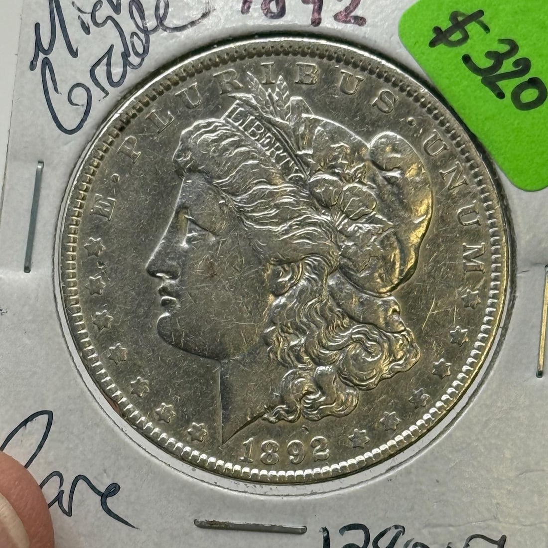 1892 Morgan Dollar Coin, United States, 90% Silver: IMPORTANT, WE ONLY ACCEPT CREDIT CARDS UP TO $500 FOR ONLINE COIN PURCHASES. YOU CAN PAY ACH THROUGH PROXIBID, OR YOU CAN SEND A WIRE OR CERTIFIED CHECK. WE WILL HOLD ALL SHIPPING OF COINS FOR 10 DAYS