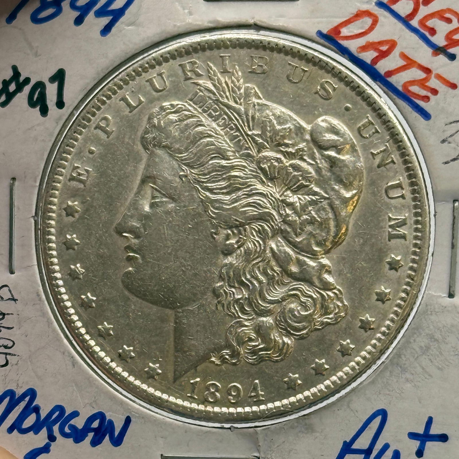 1894 Morgan Dollar Coin, United States, 90% Silver: IMPORTANT, WE ONLY ACCEPT CREDIT CARDS UP TO $500 FOR ONLINE COIN PURCHASES. YOU CAN PAY ACH THROUGH PROXIBID, OR YOU CAN SEND A WIRE OR CERTIFIED CHECK. WE WILL HOLD ALL SHIPPING OF COINS FOR 10 DAYS