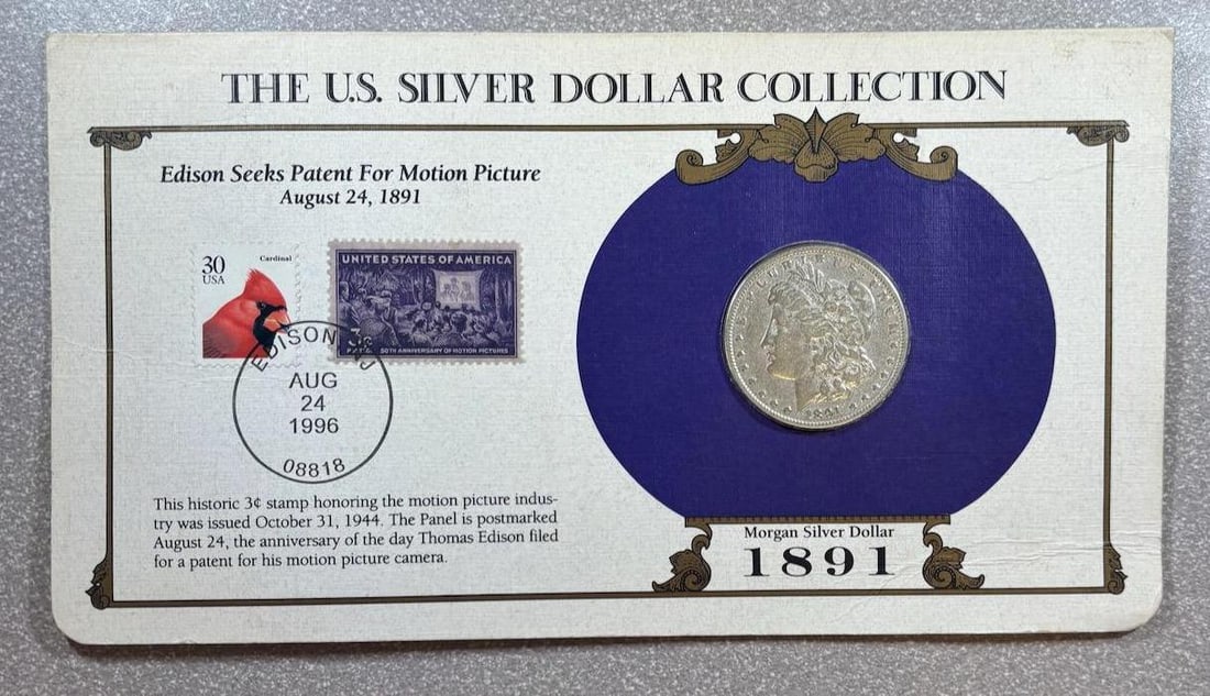 1891 Morgan Silver Dollar, US Mint, Edison Patent Anniversary Edition (1 of 4)