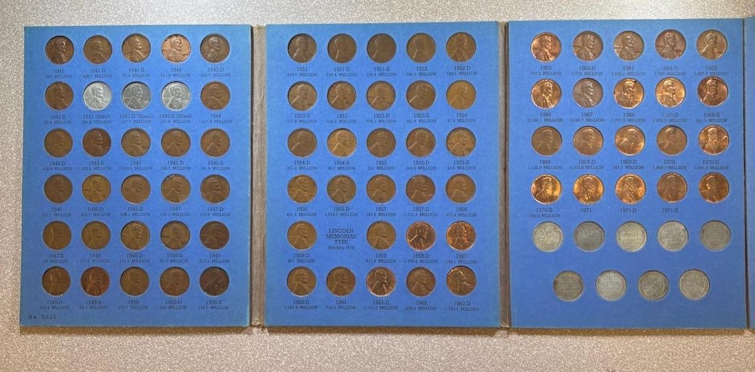 Lincoln Cents Coin Collection 1941-1974, 66 Coins, Whitman Folder, see pics: IMPORTANT, WE ONLY ACCEPT CREDIT CARDS UP TO $500 FOR ONLINE COIN PURCHASES. YOU CAN PAY ACH THROUGH PROXIBID, OR YOU CAN SEND A WIRE OR CERTIFIED CHECK. WE WILL HOLD ALL SHIPPING OF COINS FOR 10 DAYS