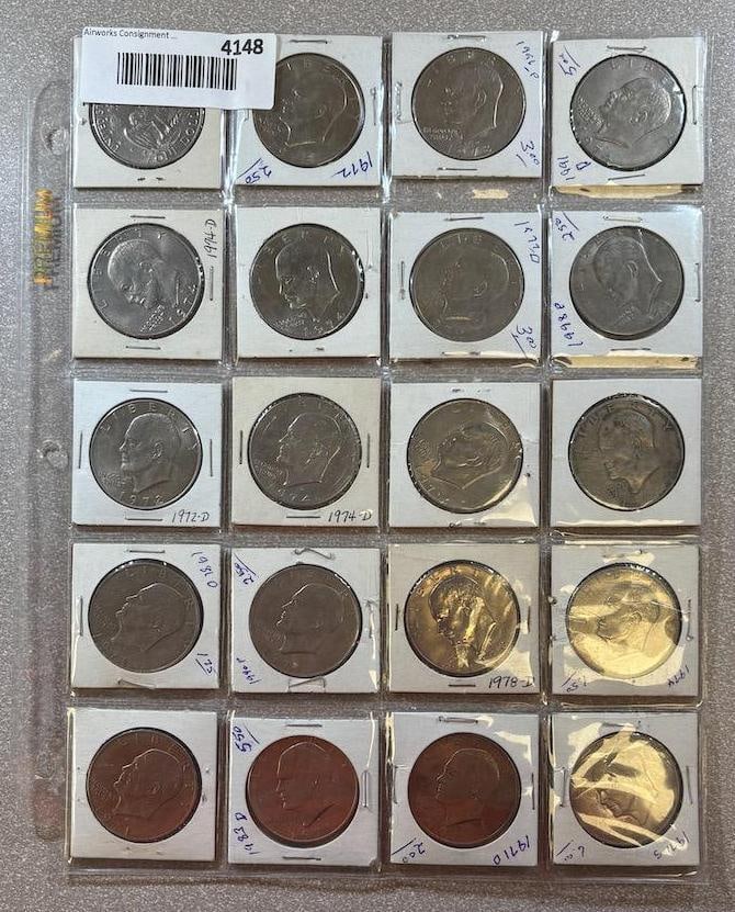 20= Eisenhower Dollar Coins, various dates, see pics for coins included (1 of 14)