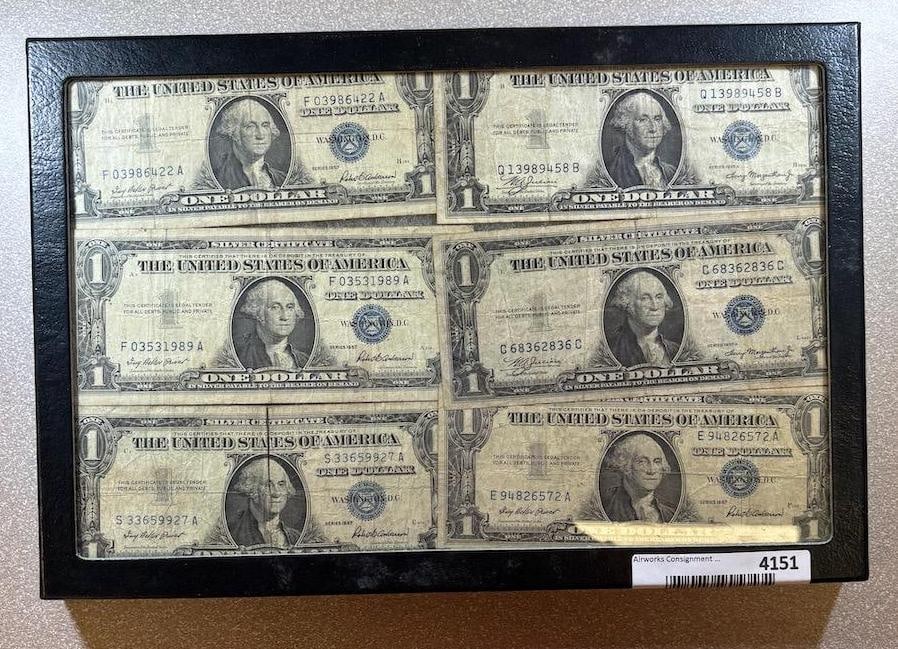6- US Silver Certificates in frame (1 of 1)