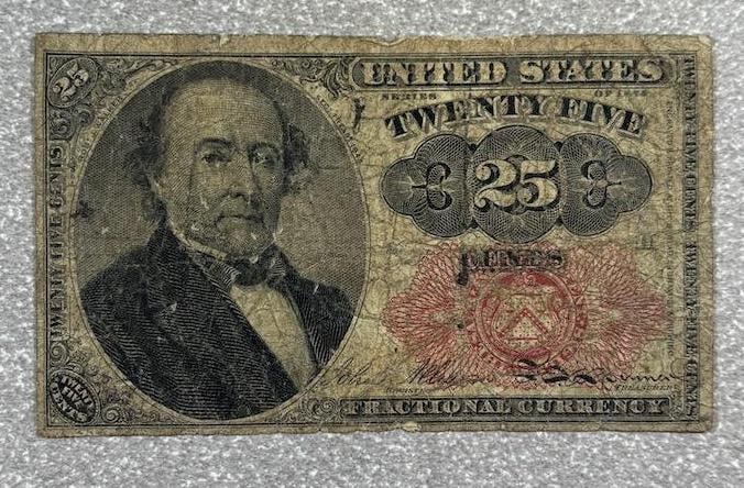 25 Cents US Fractional Currency Note, Red Seal (1 of 2)