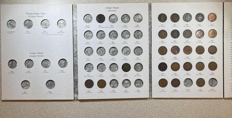 U.S. Mint Flying Eagle and Indian Head Coin Collection 1857-1909, see pics for coins included (1 of 4)