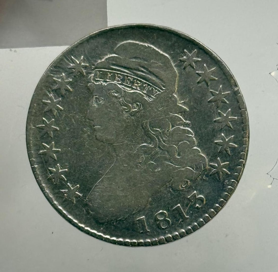 1813 Capped Bust Half Dollar Coin, 50 Cents, Silver Composition (1 of 2)
